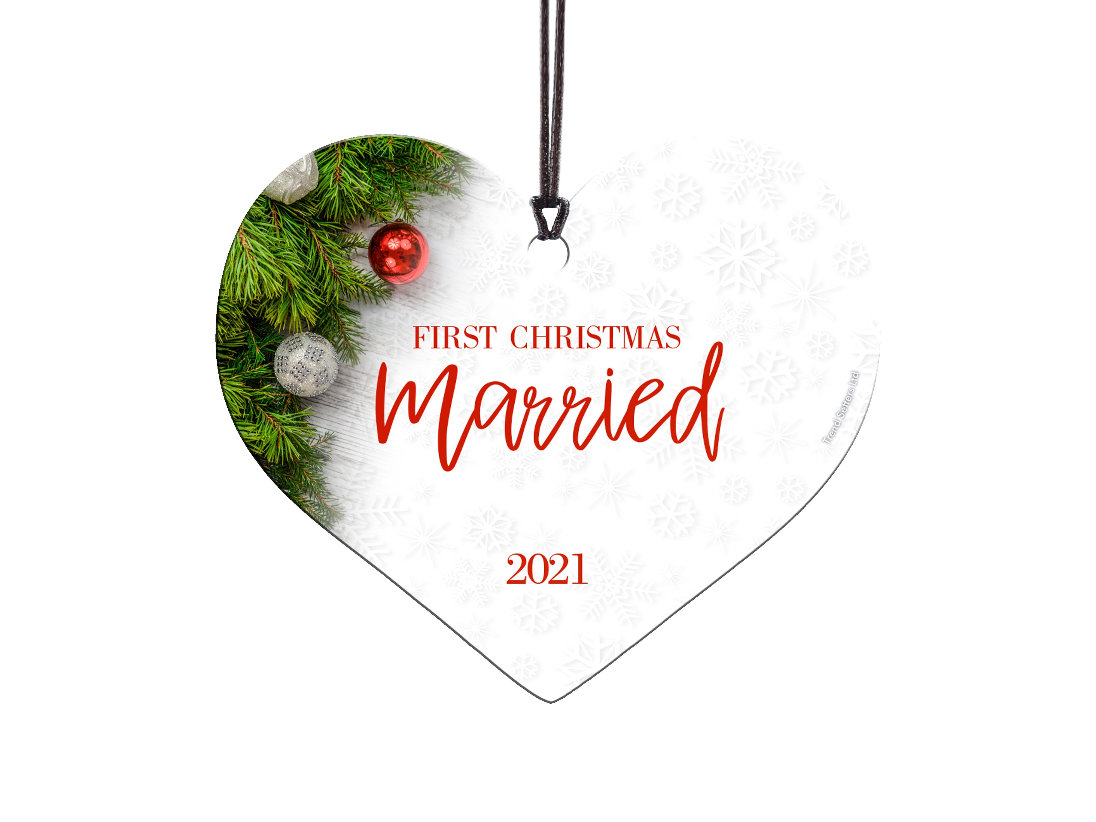 Christmas Collection (First Christmas Married - Personalized) Hanging Acrylic Print ACPHEART572