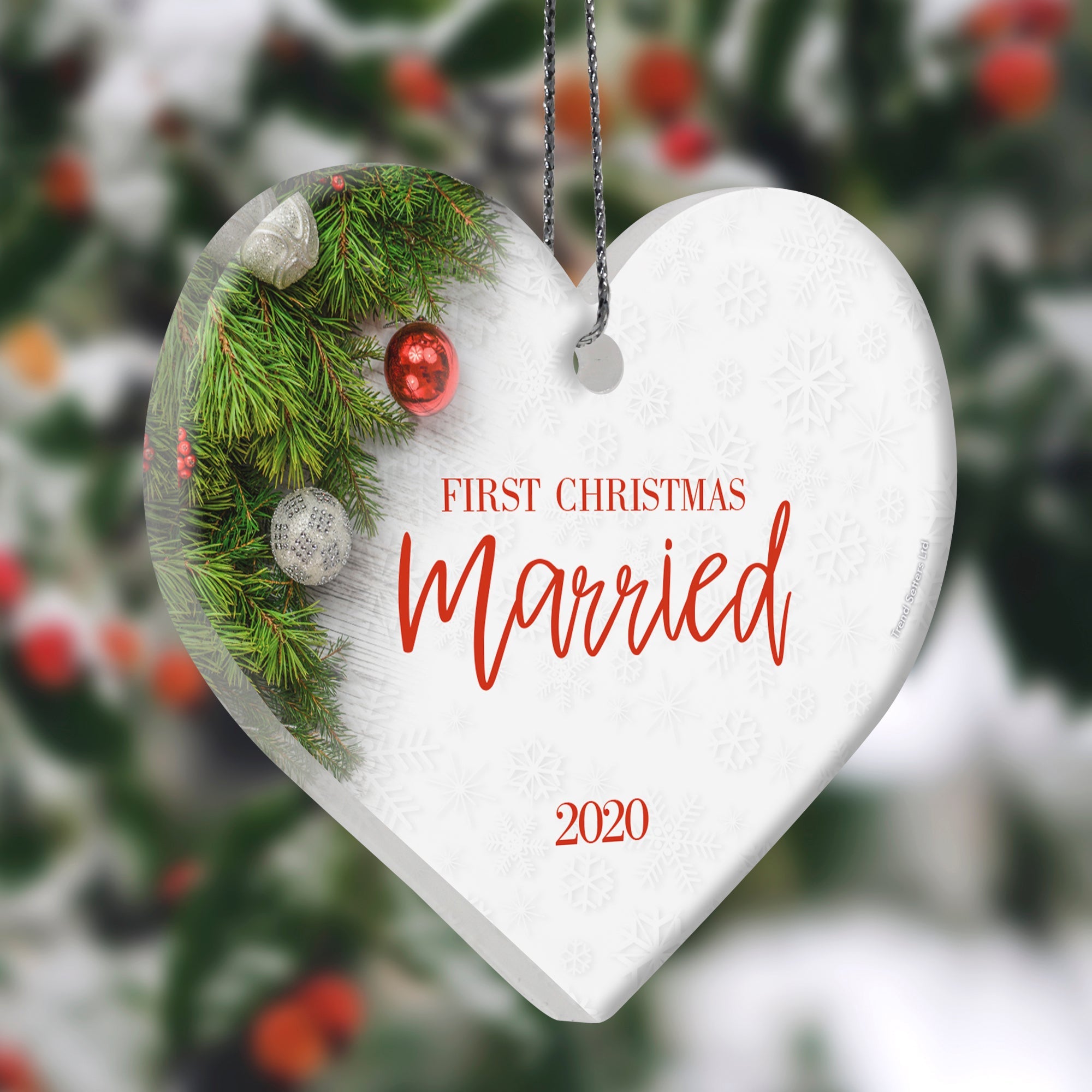 Christmas Collection (First Christmas Married - Personalized) Hanging Acrylic Print ACPHEART572