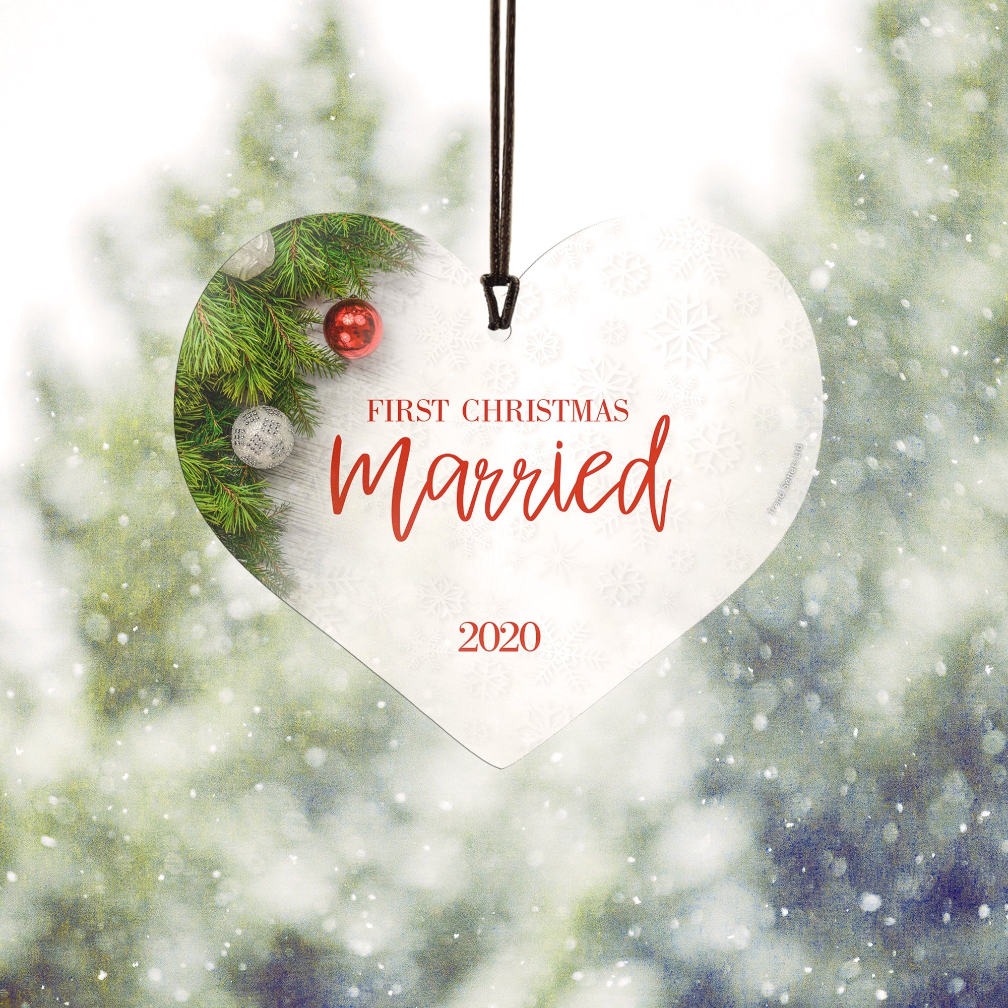 Christmas Collection (First Christmas Married - Personalized) Hanging Acrylic Print ACPHEART572