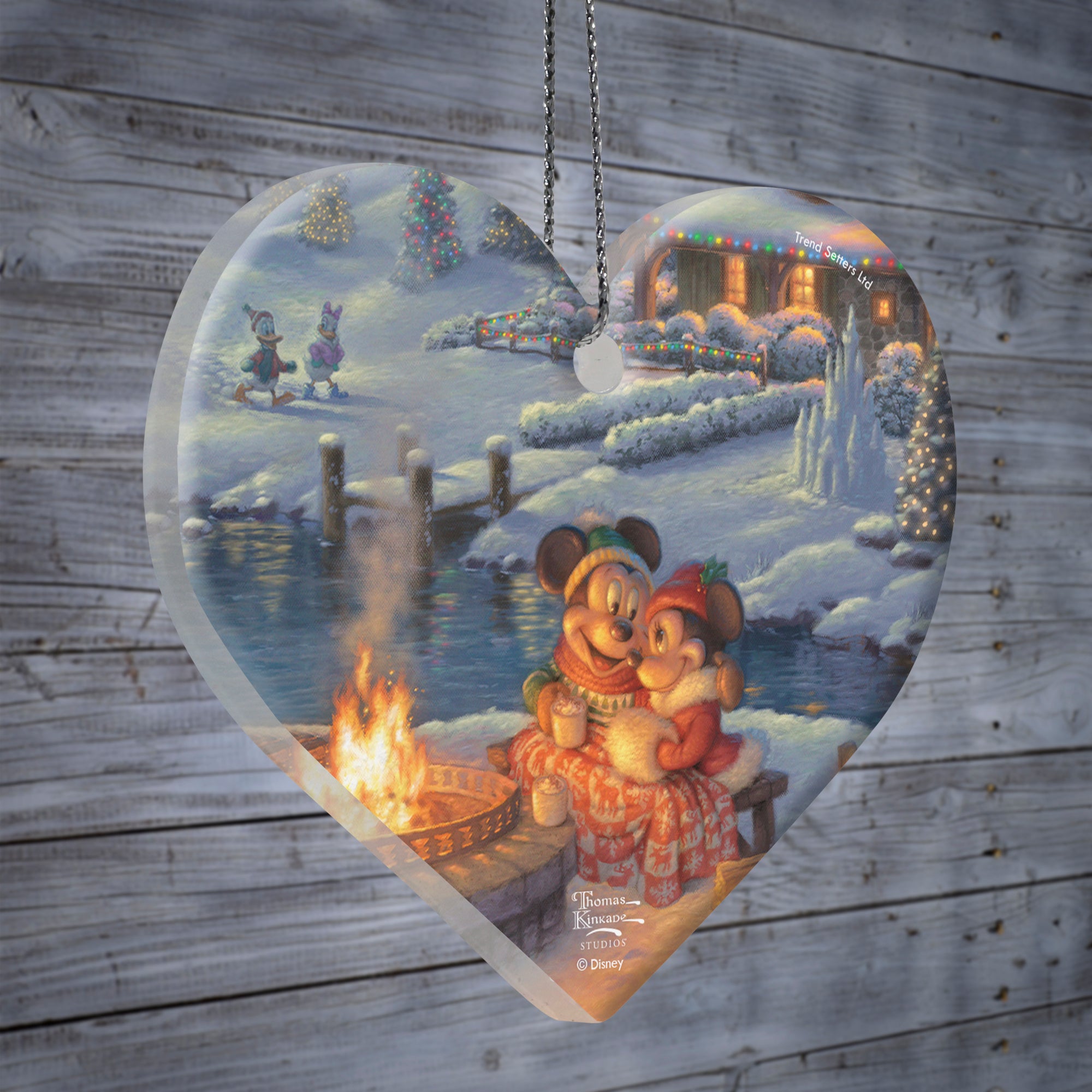Disney (Mickey and Minnie Mouse - Christmas Lodge) Hanging Acrylic Print ACPHEART669