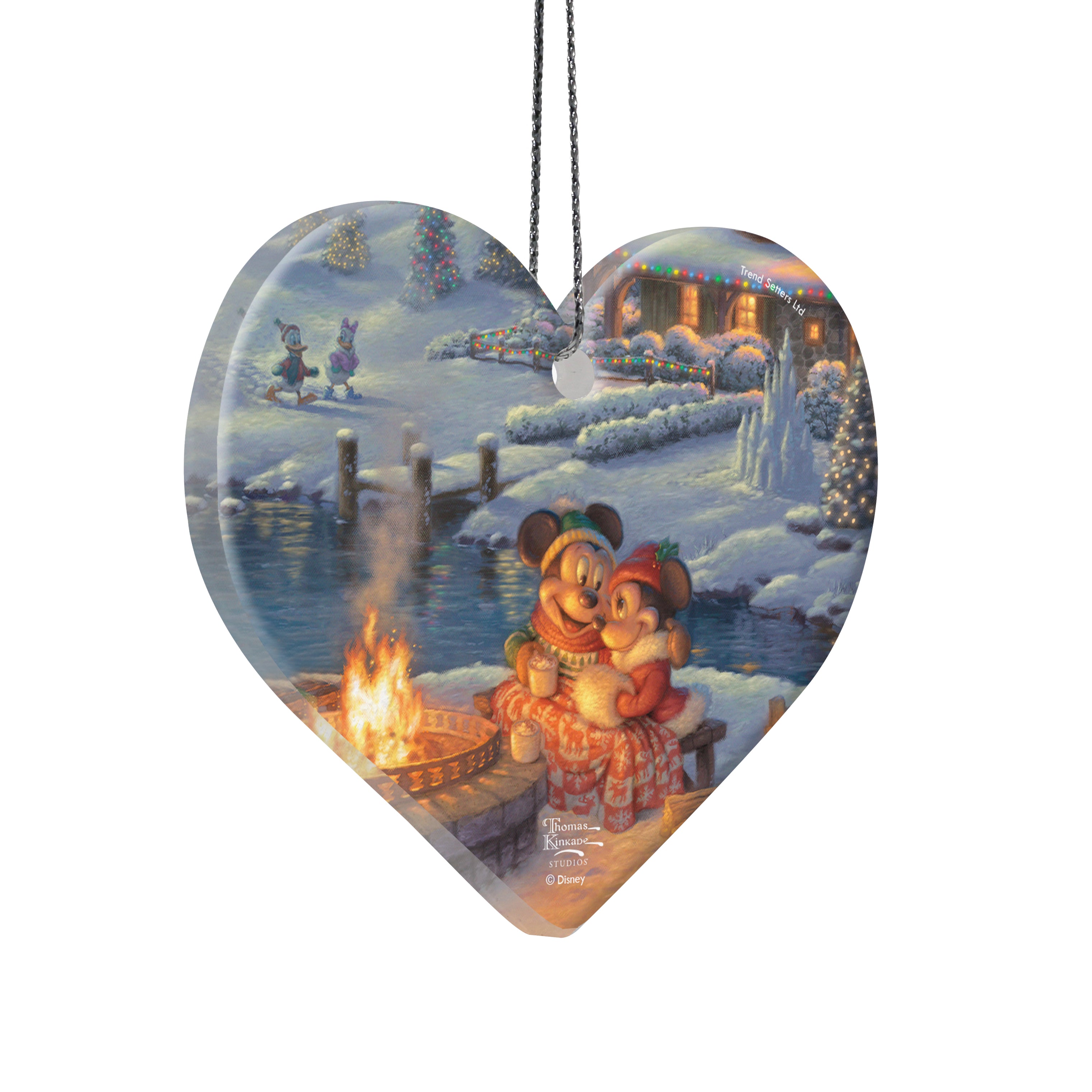 Disney (Mickey and Minnie Mouse - Christmas Lodge) Hanging Acrylic Print ACPHEART669