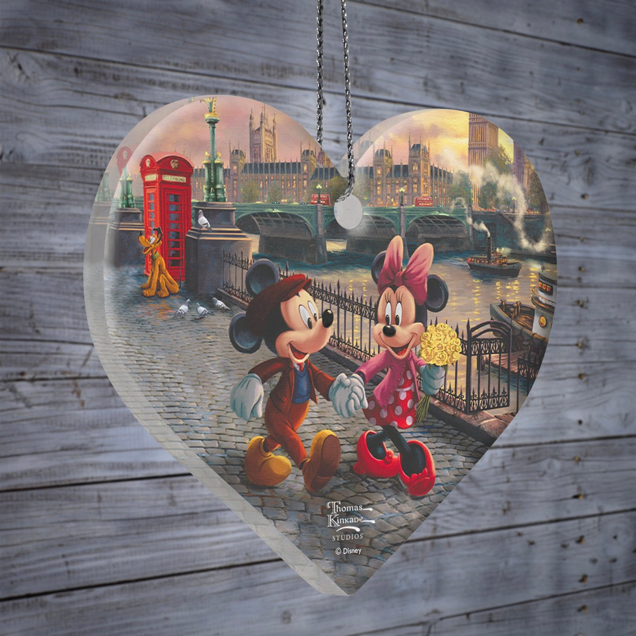 Disney (Mickey and Minnie in London) Hanging Acrylic Print ACPHEART788