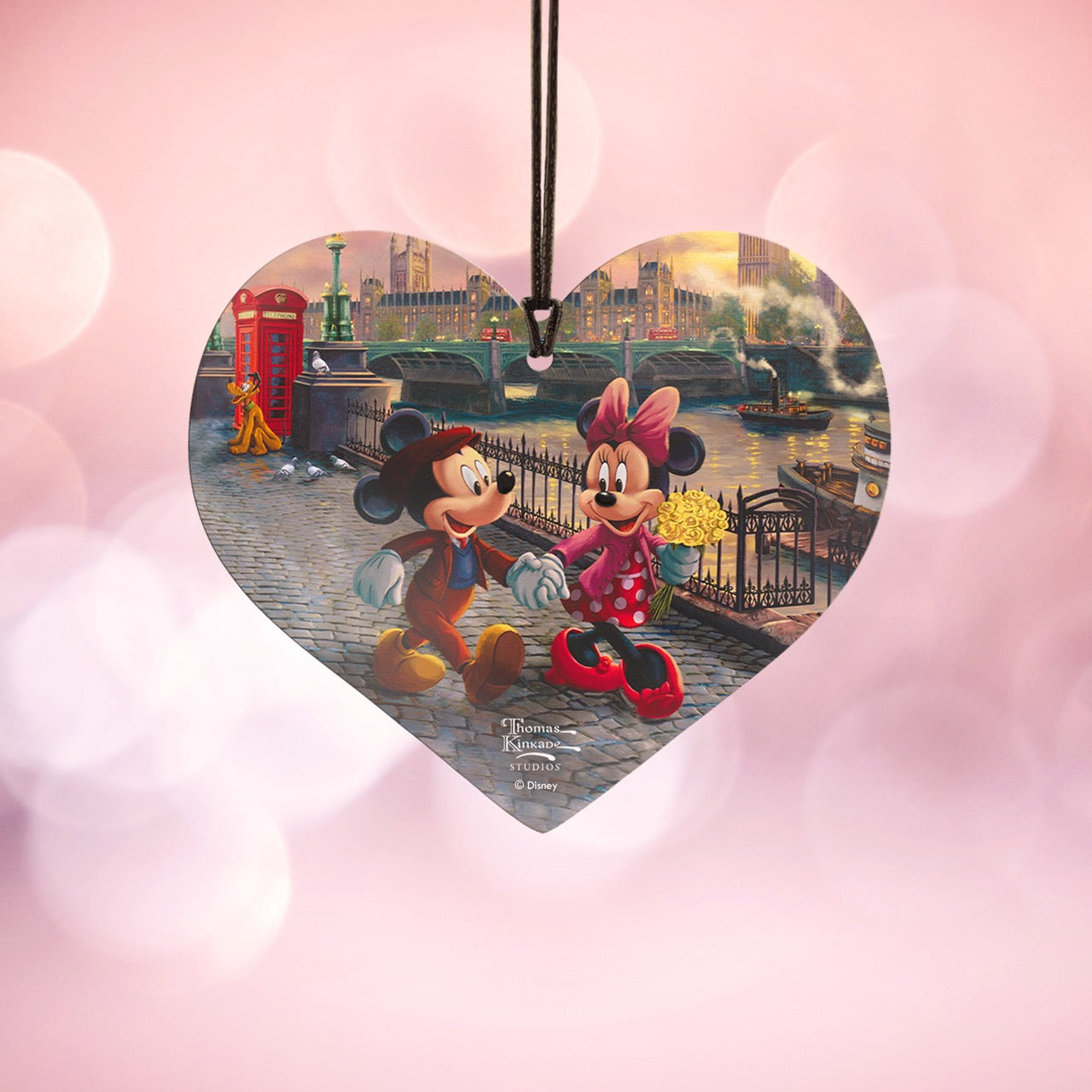 Disney (Mickey and Minnie in London) Hanging Acrylic Print ACPHEART788