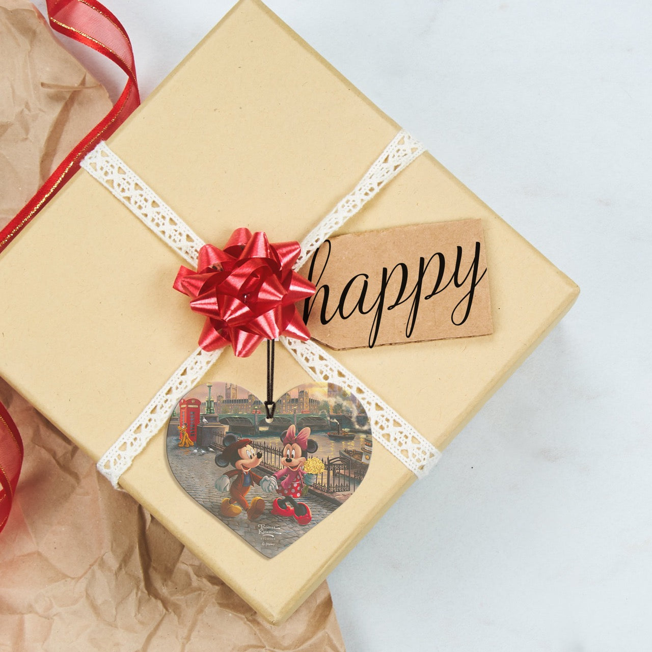 Disney (Mickey and Minnie in London) Hanging Acrylic Print ACPHEART788