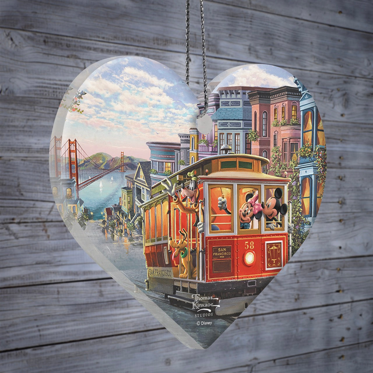 Disney (Mickey and Minnie in San Francisco) Hanging Acrylic Print ACPHEART828