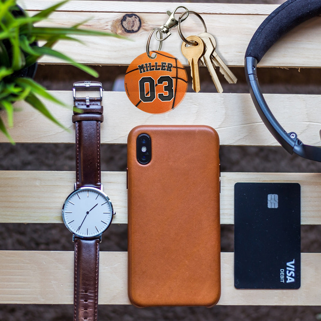 Sports Collection (Basketball) Personalized Circle Shaped Acrylic Keychain ACPKRCIR451