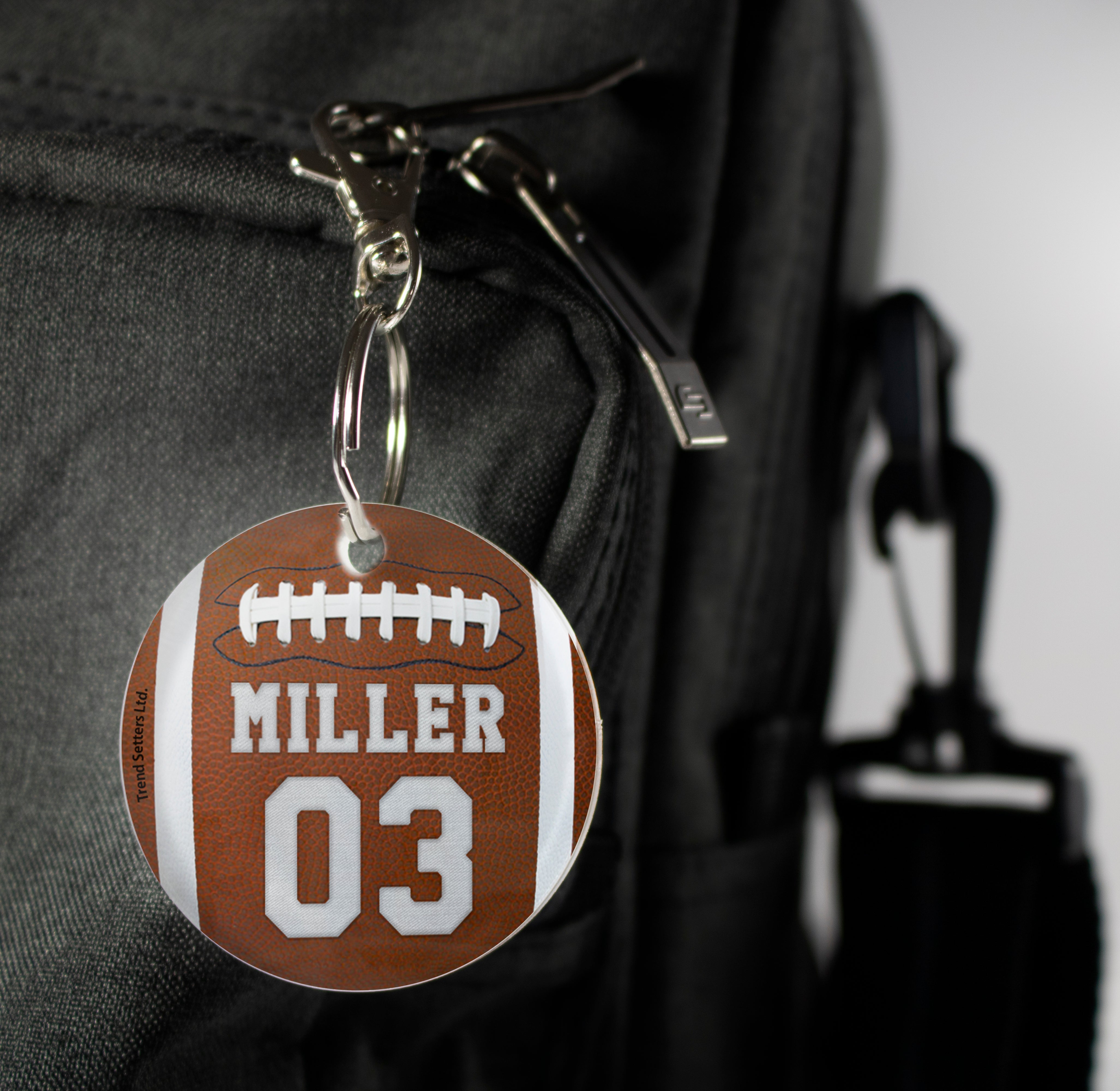 Sports Collection (Football - Personalized) Circle Shaped Acrylic Keychain ACPKRCIR452