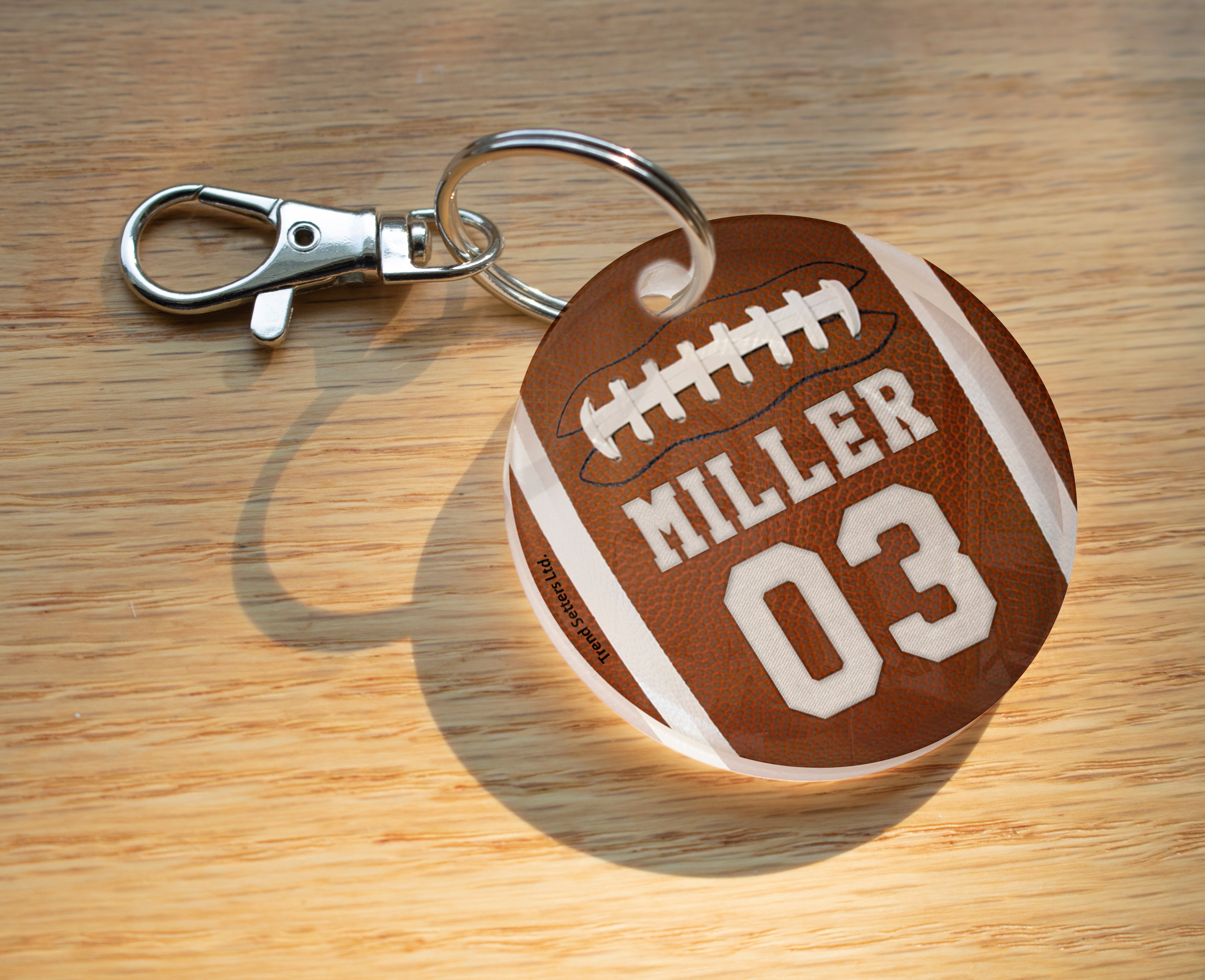 Sports Collection (Football - Personalized) Circle Shaped Acrylic Keychain ACPKRCIR452