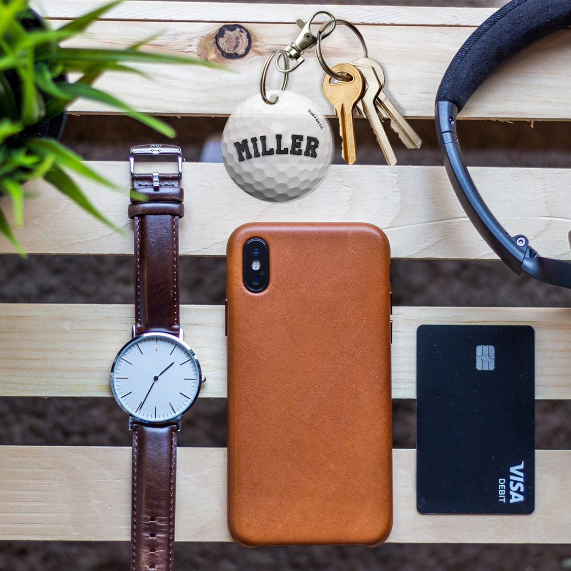 Sports Collection (Golf - Personalized) Circle Shaped Acrylic Keychain