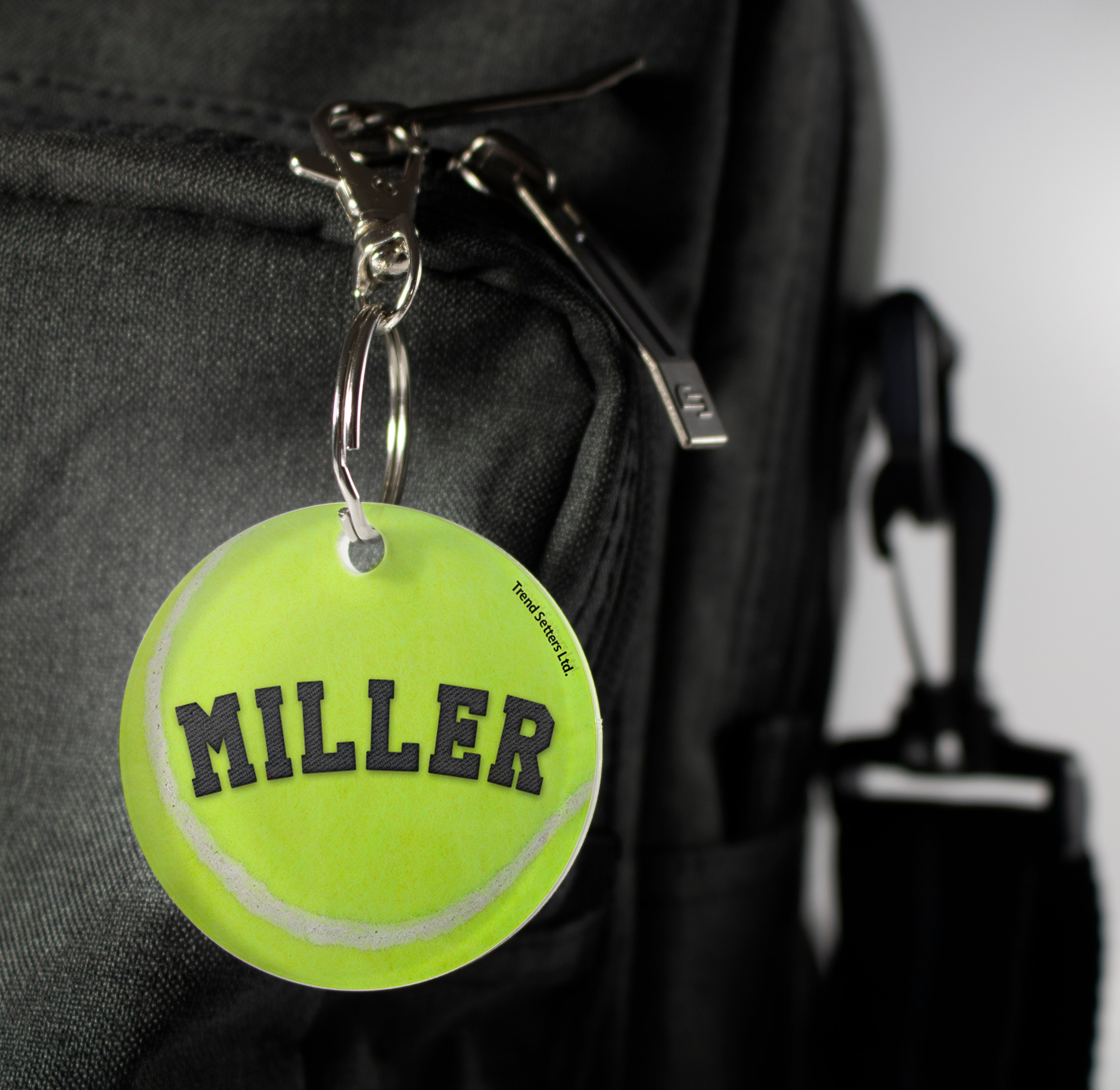 Sports Collection (Tennis Ball - Personalized) Circle Shaped Acrylic Keychain