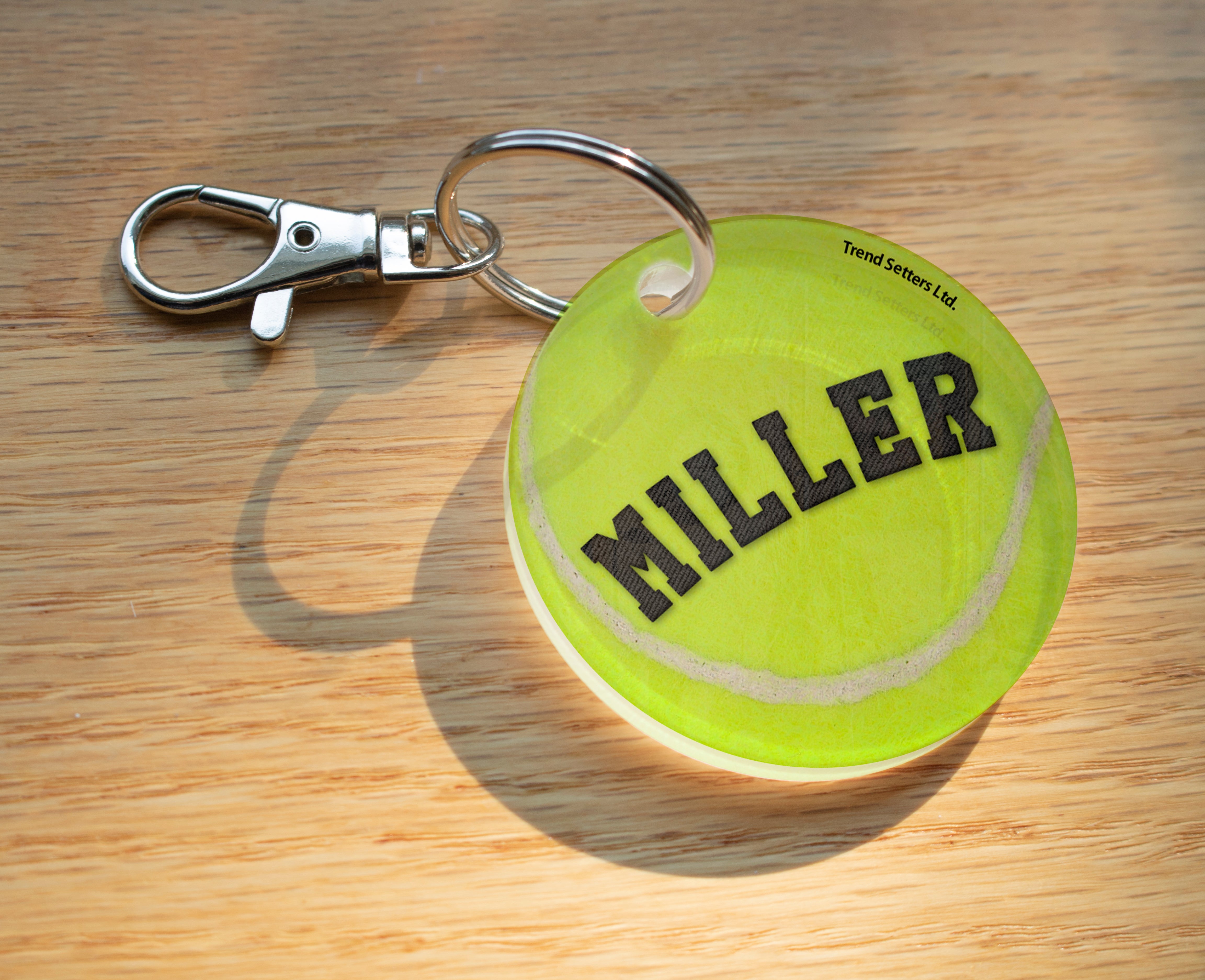 Sports Collection (Tennis Ball - Personalized) Circle Shaped Acrylic Keychain