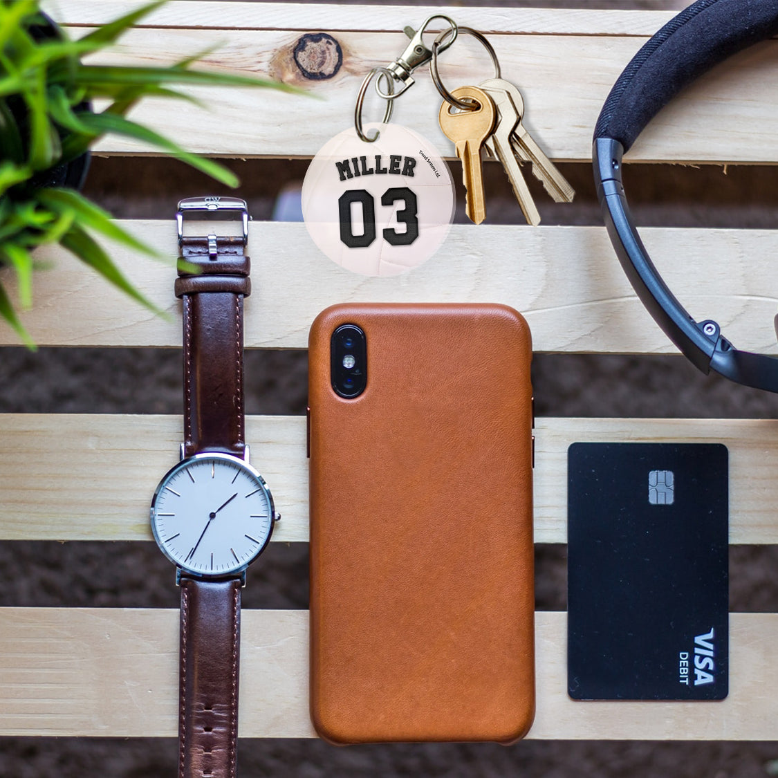 Sports Collection (Volleyball - Personalized) Circle Shaped Acrylic Keychain