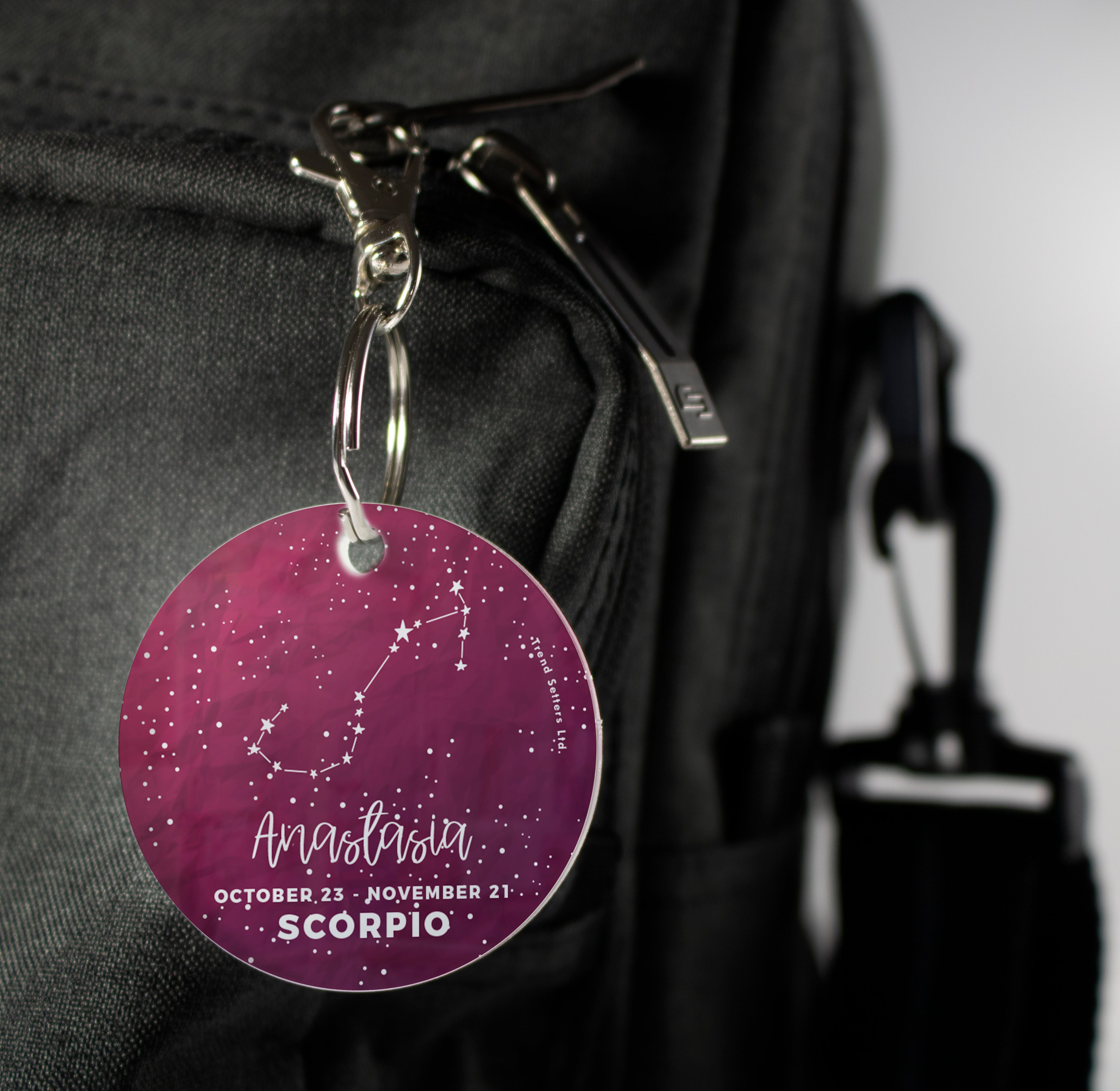 Zodiac Collection (Scorpio - Personalized) Circle Shaped Acrylic Keychain