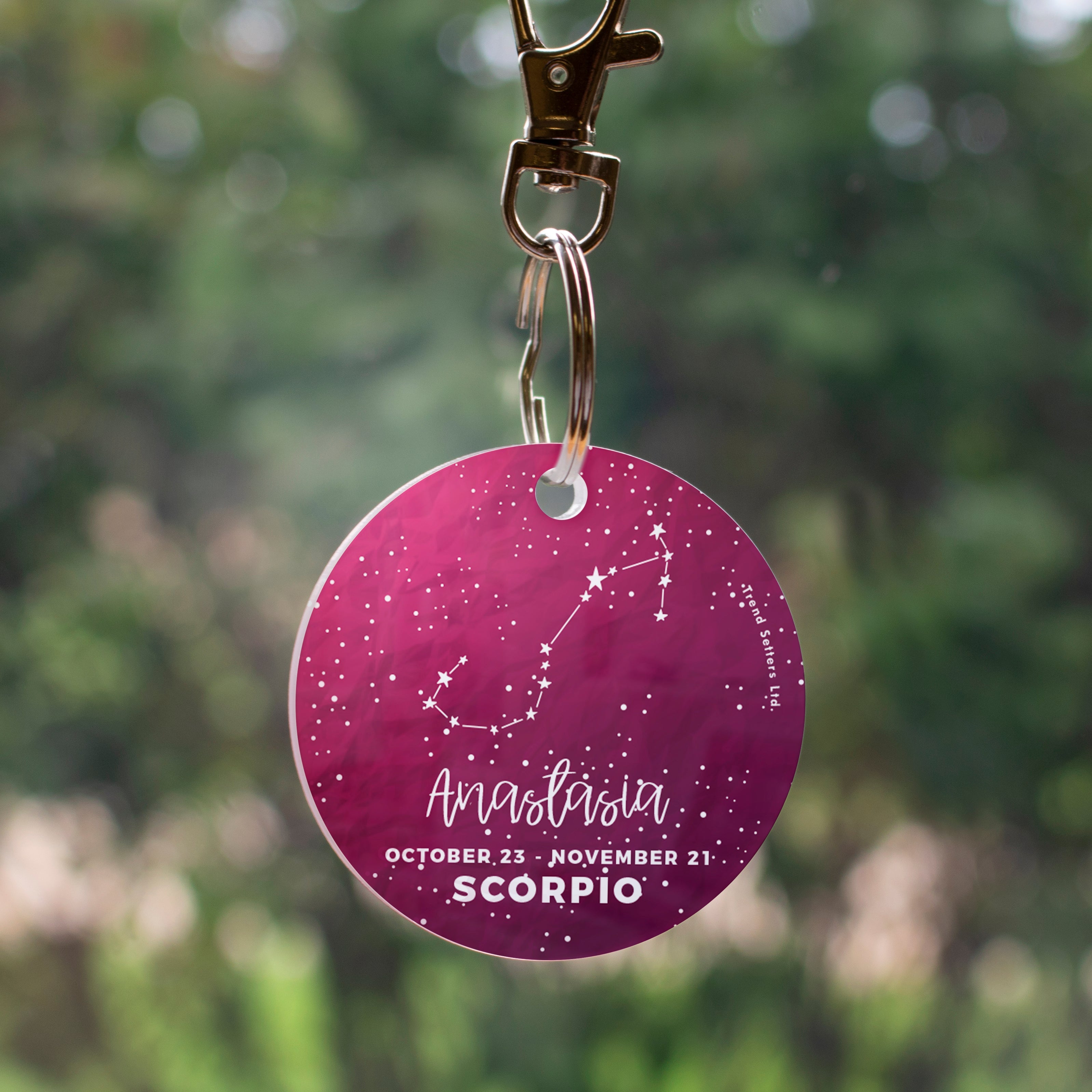 Zodiac Collection (Scorpio - Personalized) Circle Shaped Acrylic Keychain