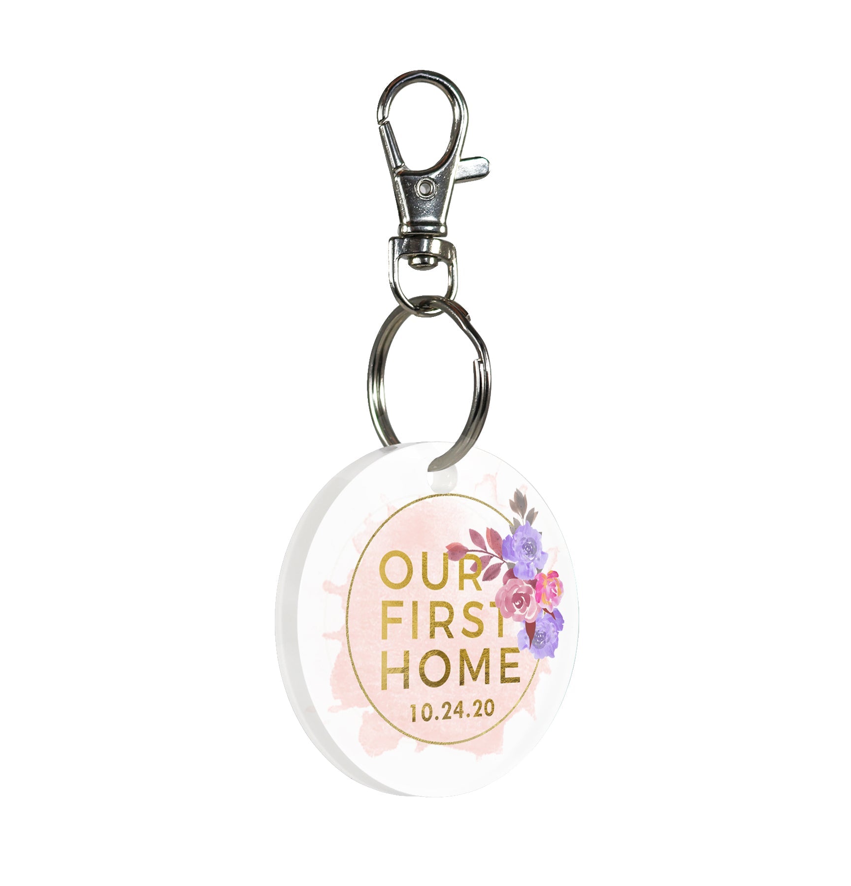 Housewarming Collection (Our First Home – Personalized) Circle Shaped Acrylic Keychain