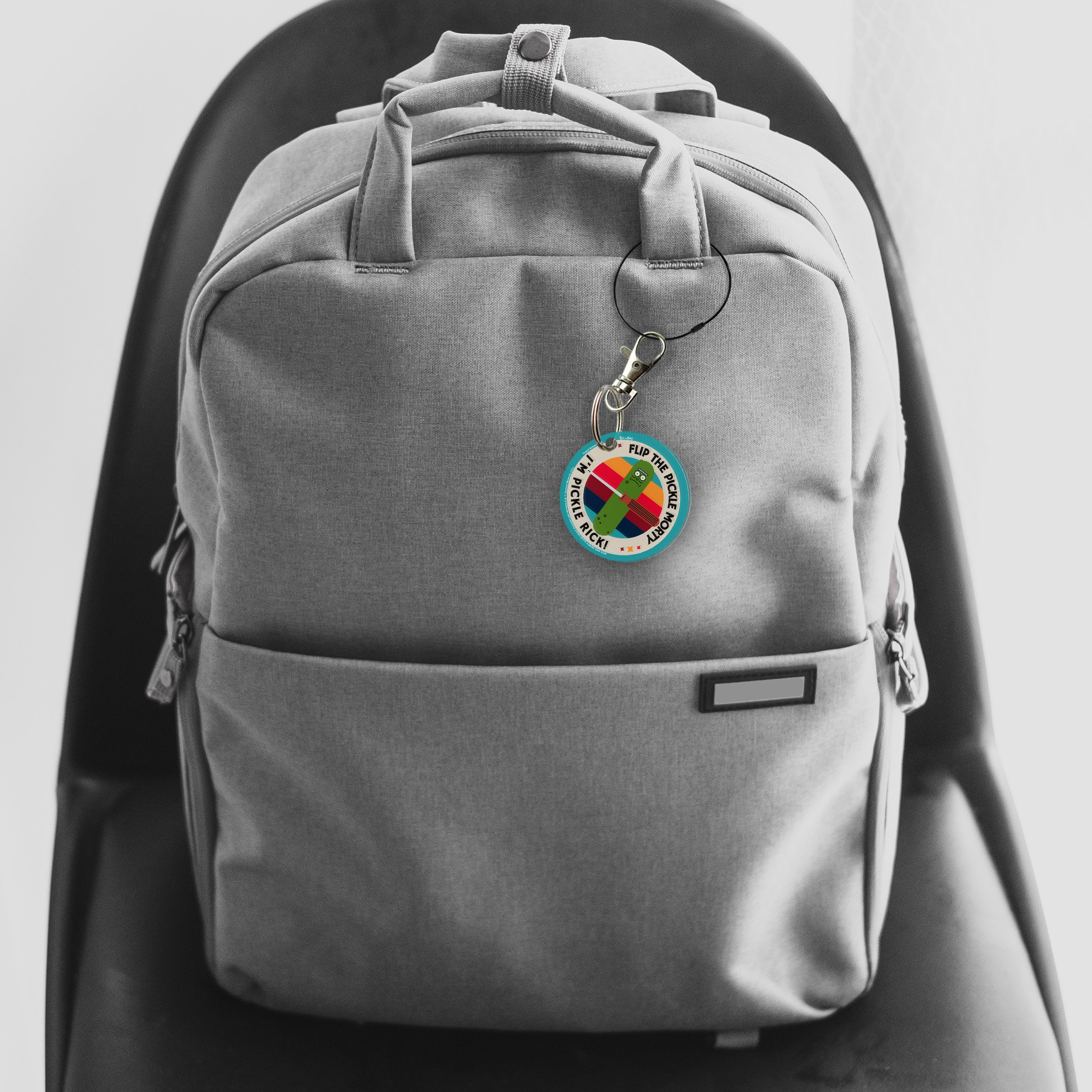 Rick and Morty (Flip The Pickle Badge) Acrylic Keychain ACPKRCIR678