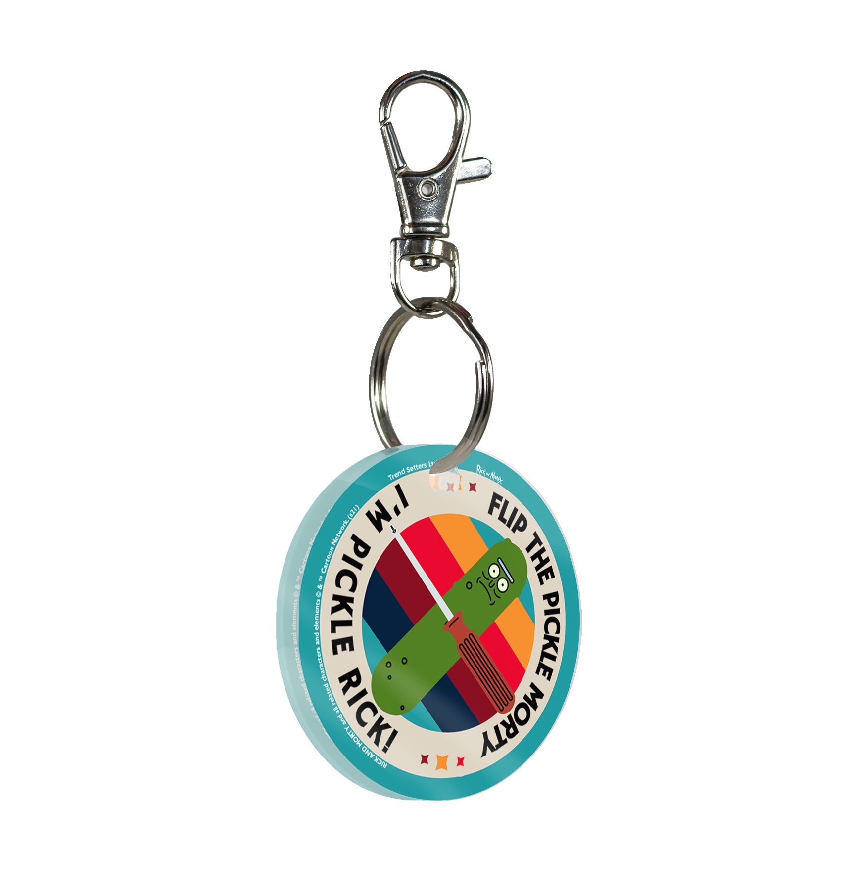 Rick and Morty (Flip The Pickle Badge) Acrylic Keychain ACPKRCIR678