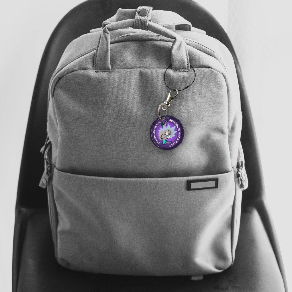 Rick and Morty (School Not For Smart People) Circle Shaped Acrylic Keychain Print ACPKRCIR679
