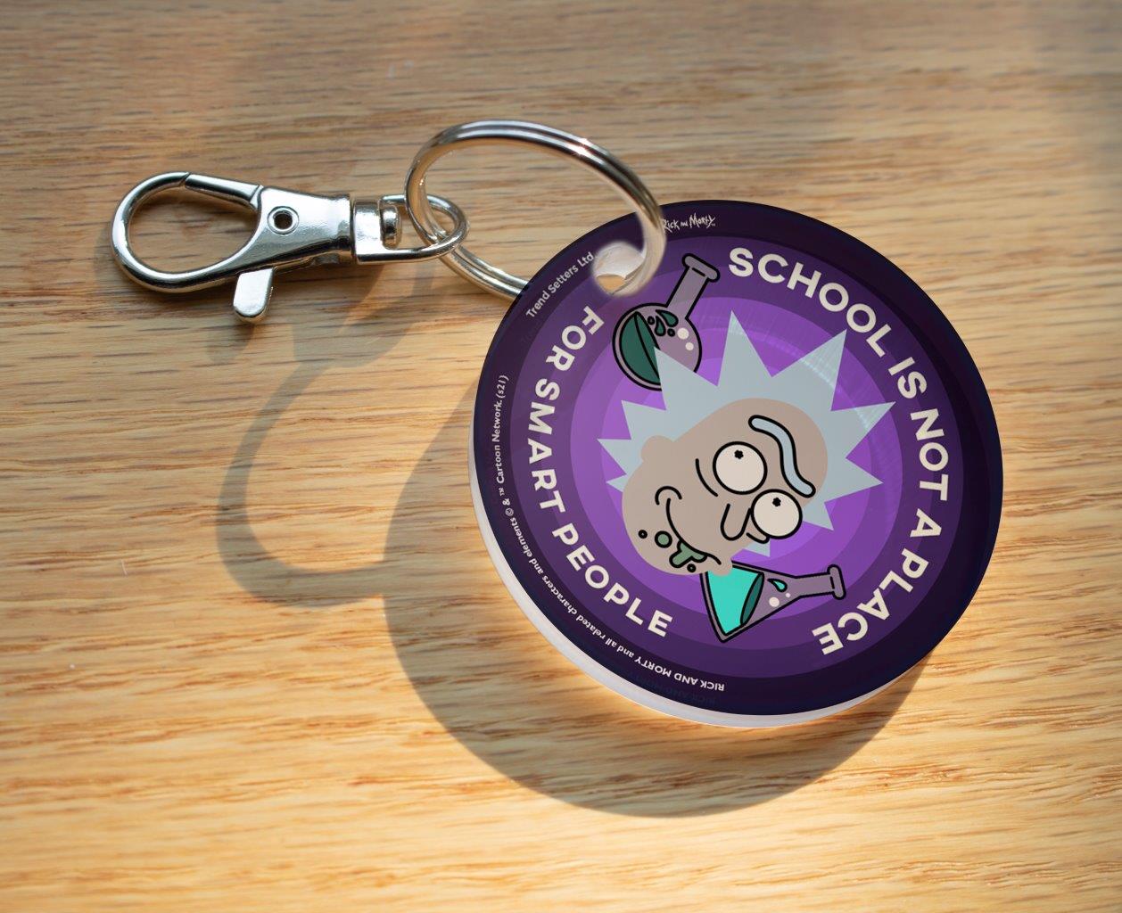 Rick and Morty (School Not For Smart People) Circle Shaped Acrylic Keychain Print ACPKRCIR679