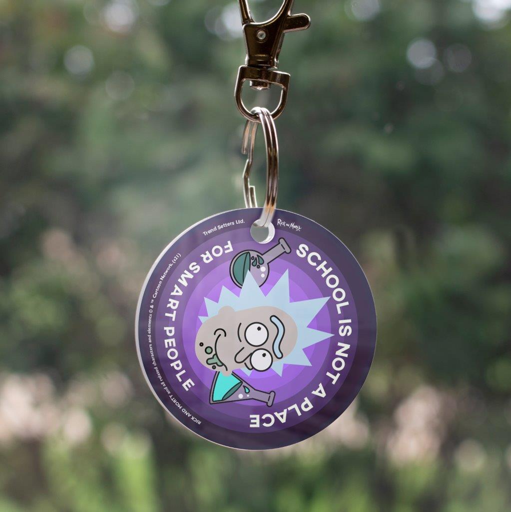 Rick and Morty (School Not For Smart People) Circle Shaped Acrylic Keychain Print ACPKRCIR679