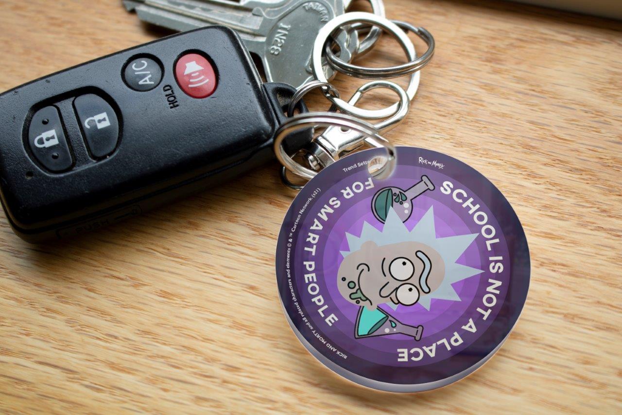 Rick and Morty (School Not For Smart People) Circle Shaped Acrylic Keychain Print ACPKRCIR679
