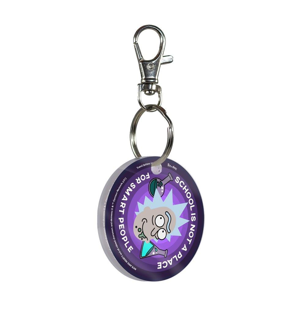 Rick and Morty (School Not For Smart People) Circle Shaped Acrylic Keychain Print ACPKRCIR679