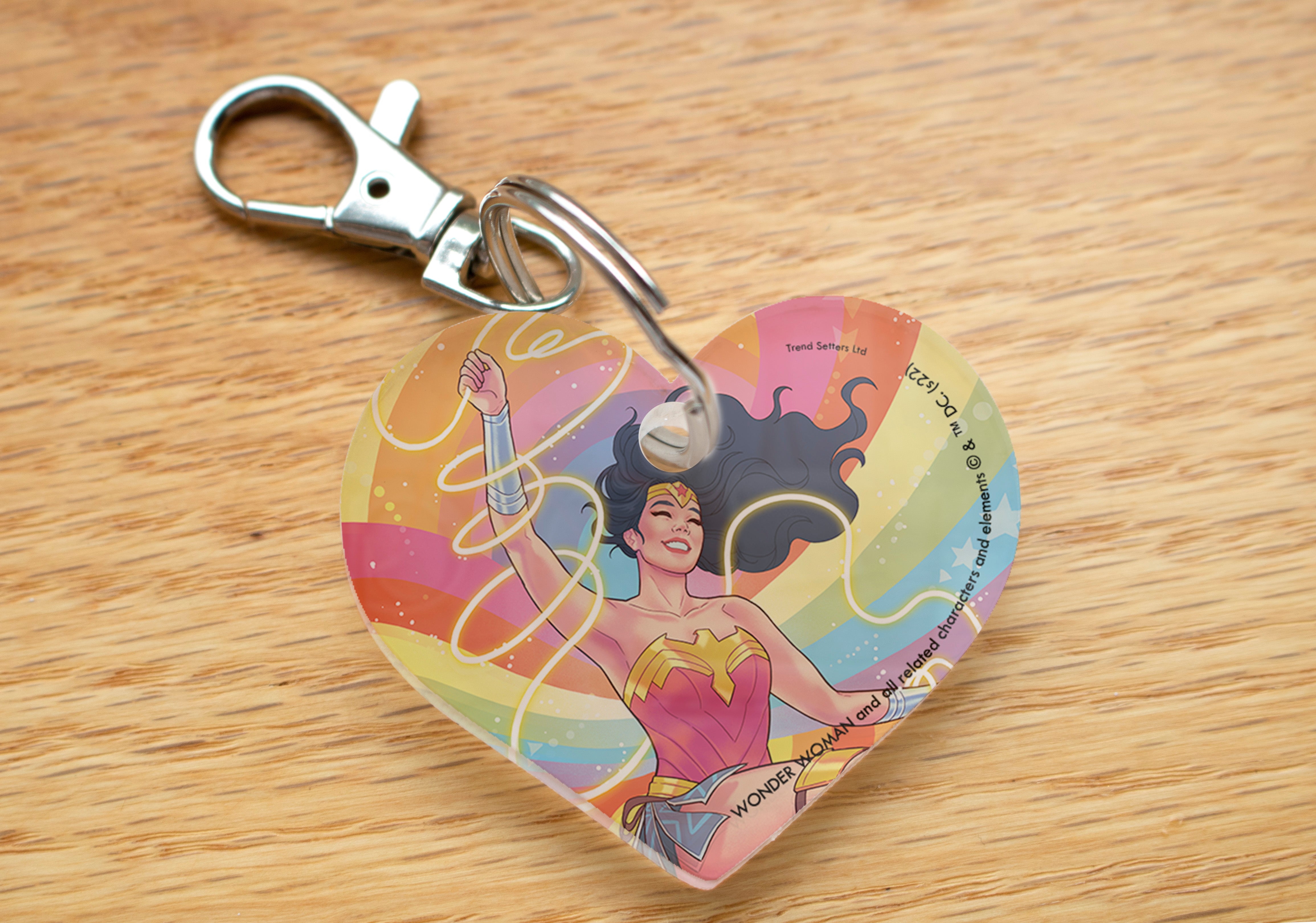 DC Comics (Wonder Woman Pride) Heart Shaped Acrylic Keychain ACPKRHEART734