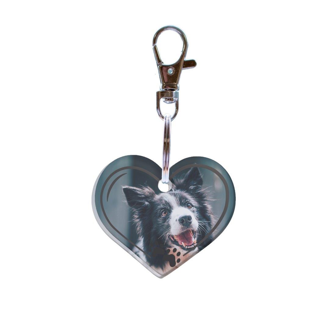Trend Setters Original (Pet Paws) Personalized Heart Shaped Acrylic Keychain ACPKRHEARTU890