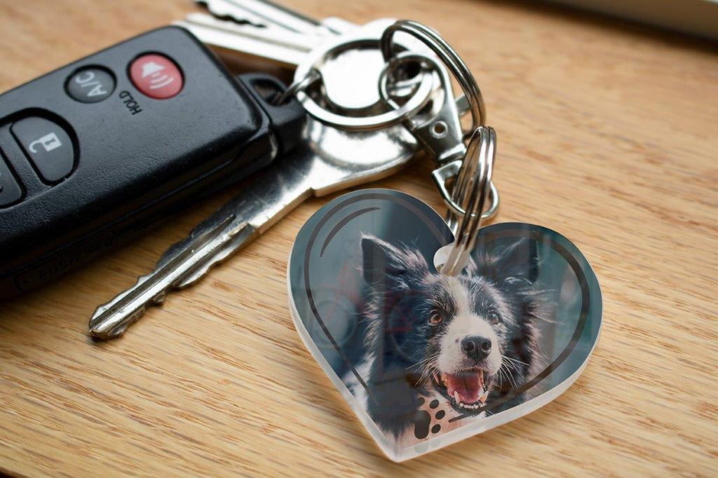 Trend Setters Original (Pet Paws) Personalized Heart Shaped Acrylic Keychain ACPKRHEARTU890