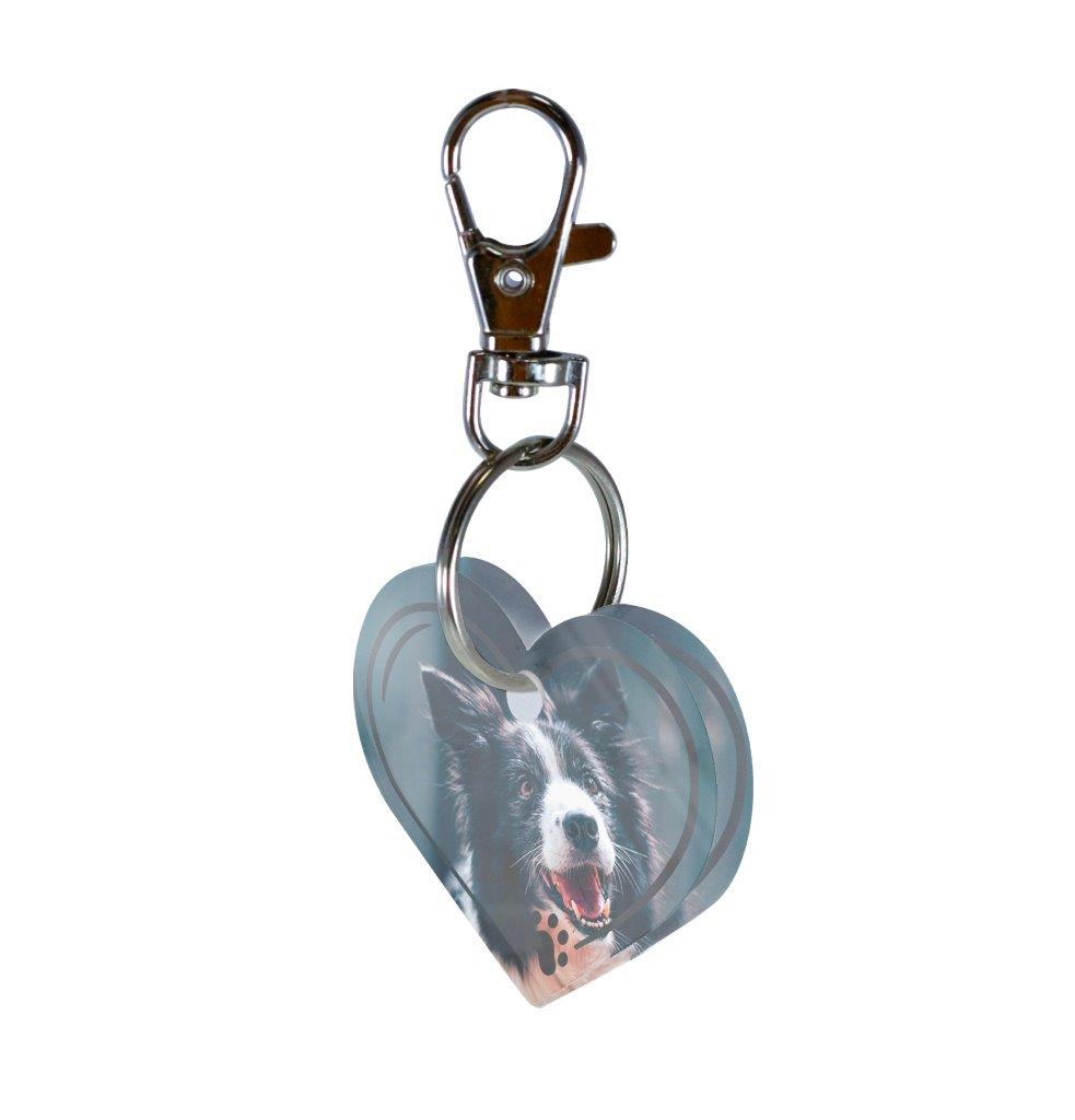 Trend Setters Original (Pet Paws) Personalized Heart Shaped Acrylic Keychain ACPKRHEARTU890