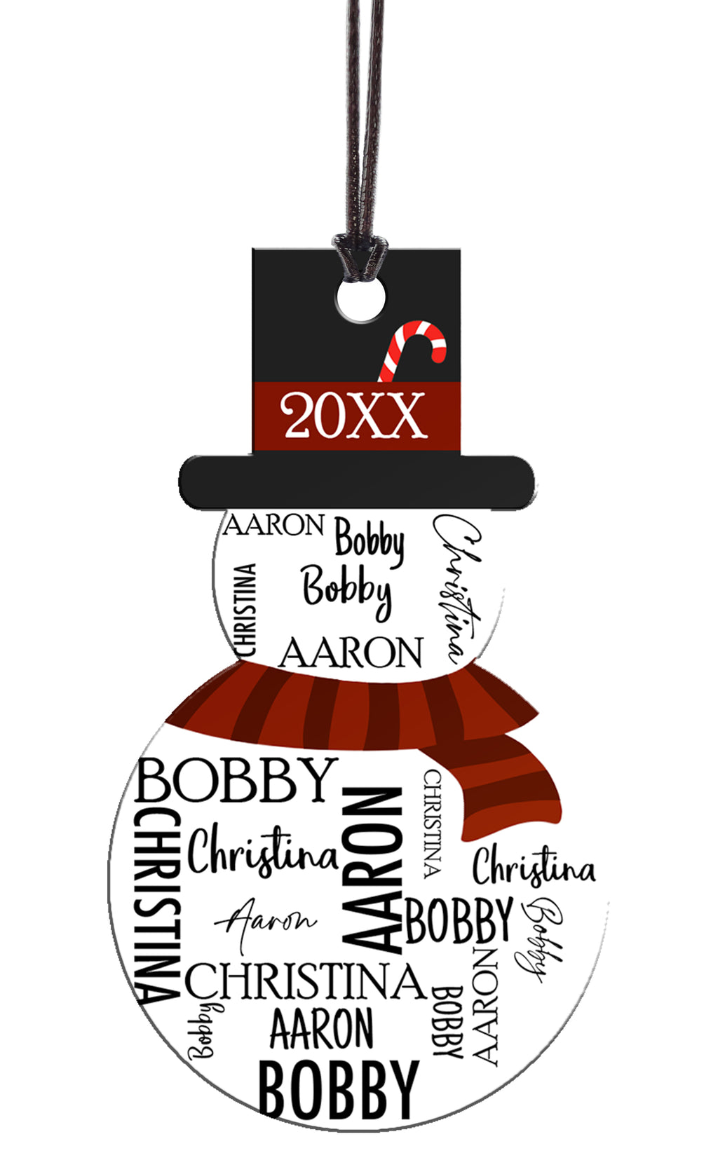 Trend Setters Original (Snowman Three Names) Personalized Hanging Acrylic Print ACPSNOW900