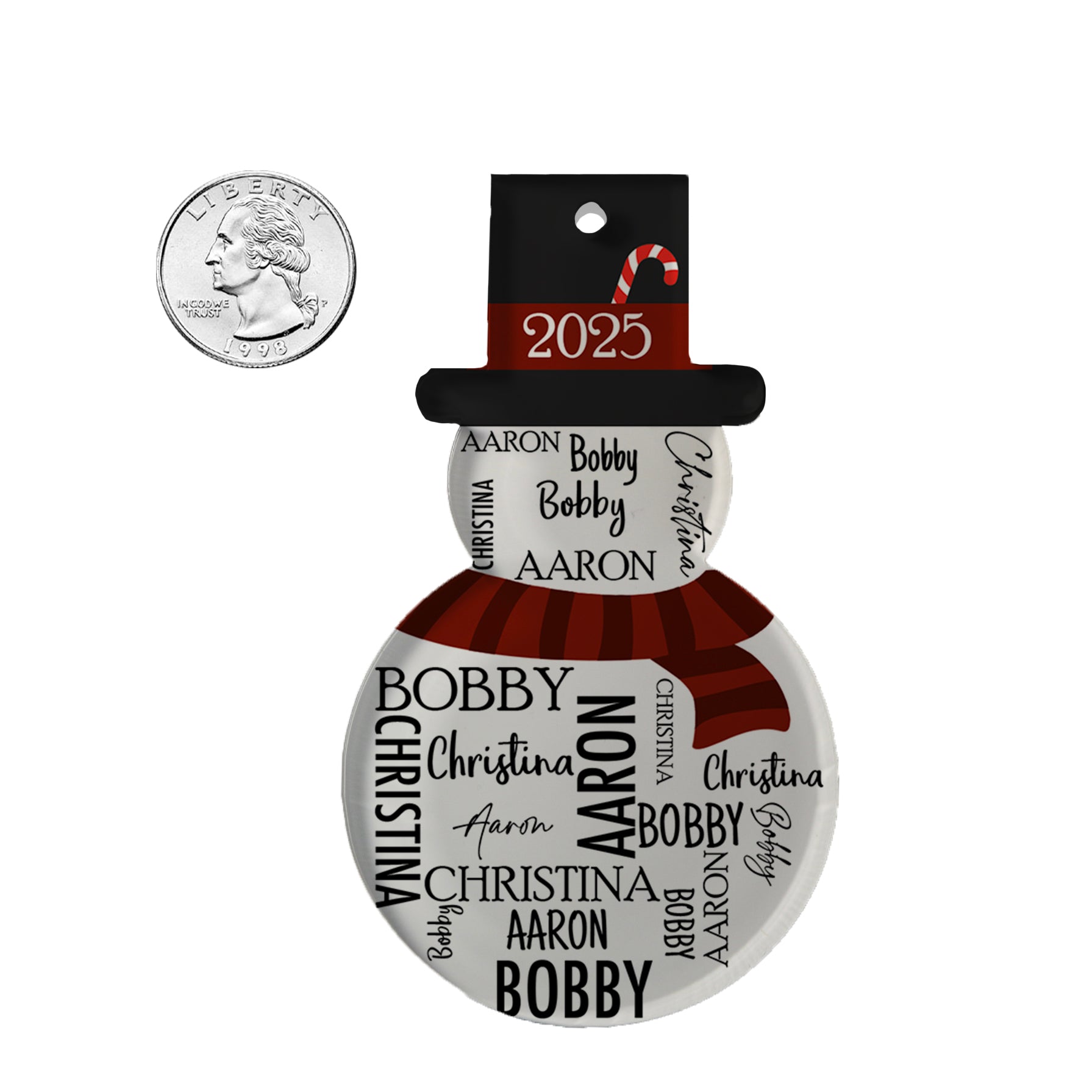 Trend Setters Original (Snowman Three Names) Personalized Hanging Acrylic Print ACPSNOW900