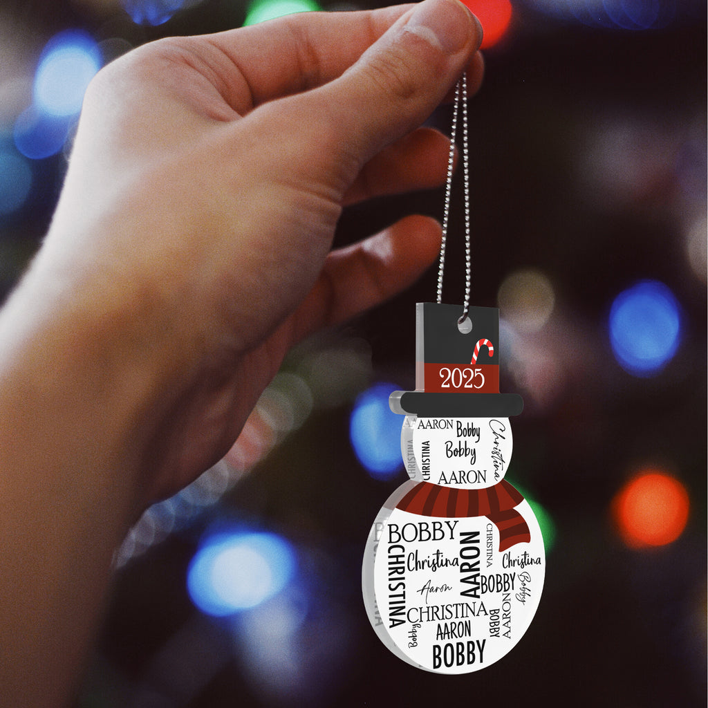 Trend Setters Original (Snowman Three Names) Personalized Hanging Acrylic Print ACPSNOW900