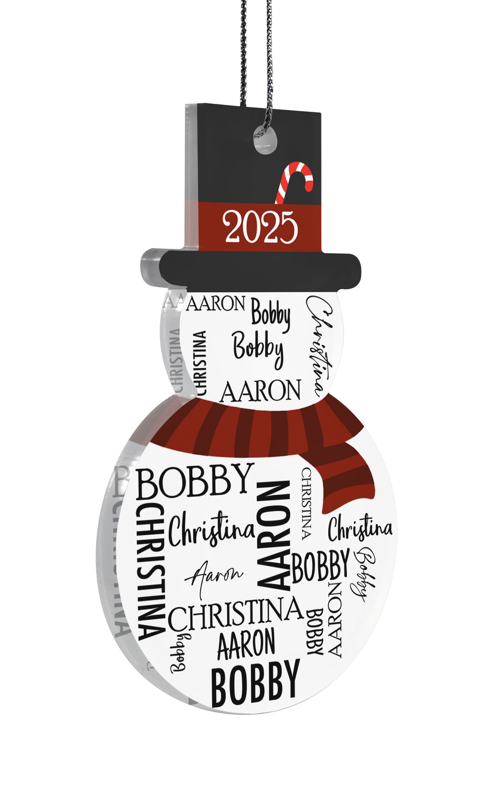 Trend Setters Original (Snowman Three Names) Personalized Hanging Acrylic Print ACPSNOW900