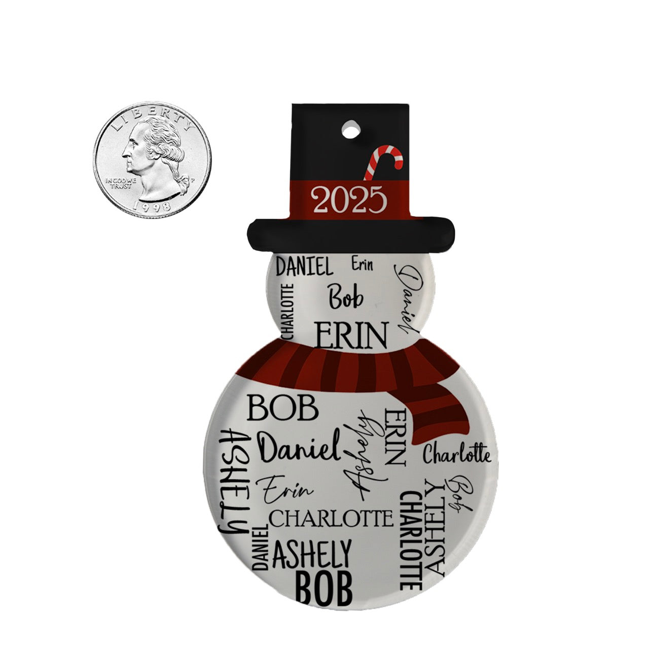 Trend Setters Original (Snowman Five Names) Personalized Hanging Acrylic Print ACPSNOW902