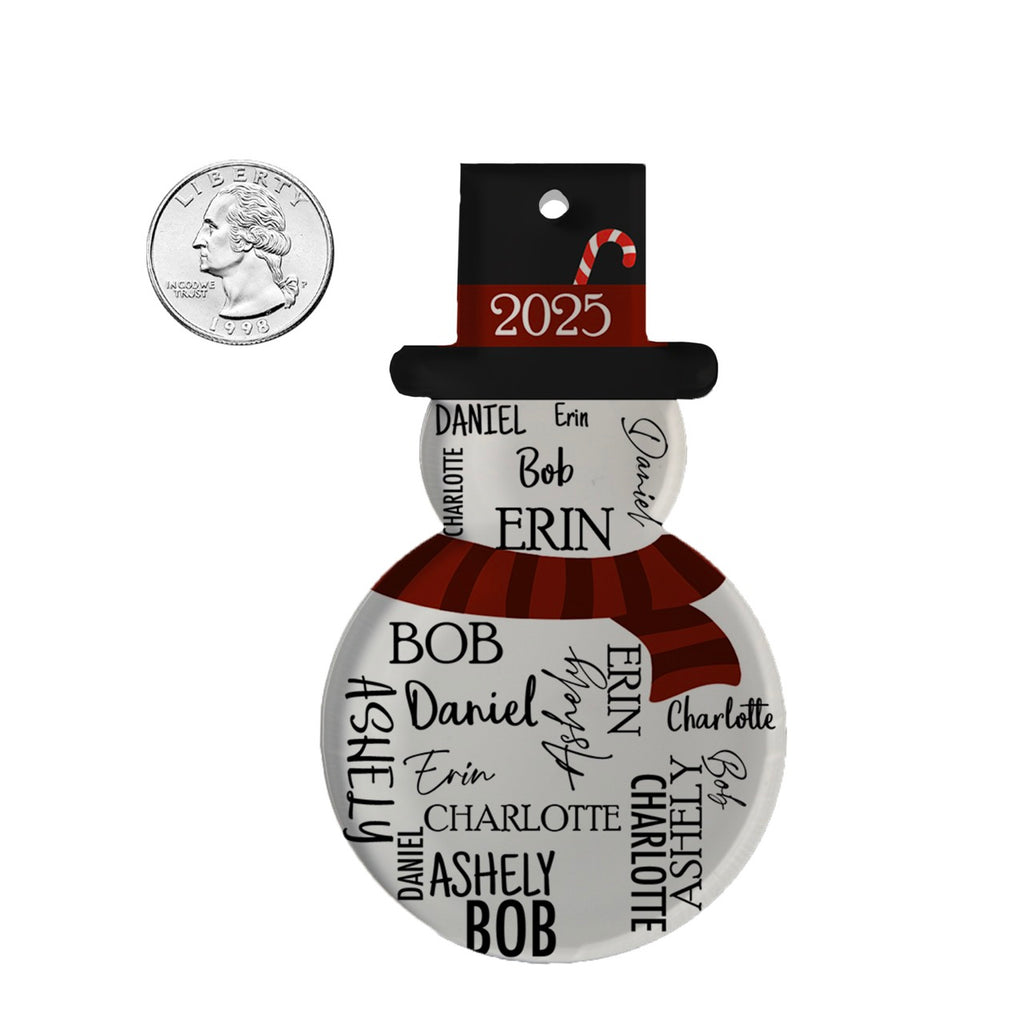 Trend Setters Original (Snowman Five Names) Personalized Hanging Acrylic Print ACPSNOW902