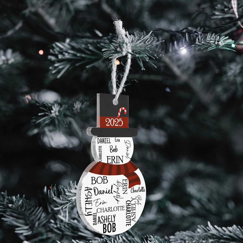 Trend Setters Original (Snowman Five Names) Personalized Hanging Acrylic Print ACPSNOW902