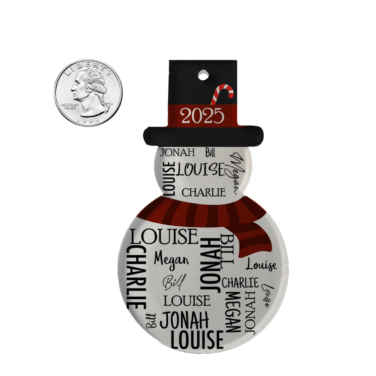 Trend Setters Original (Snowman Six Names) Personalized Hanging Acrylic Print ACPSNOW903