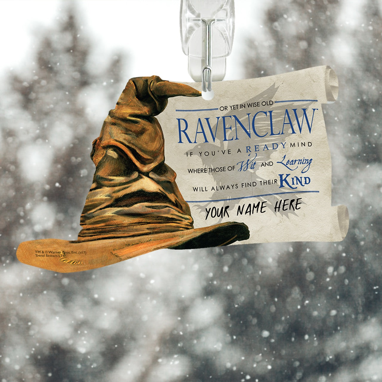 Harry Potter (Sorting Hat Ravenclaw – Personalized) Sorting Hat and Scroll-Shaped Acrylic Print ACPSORT272