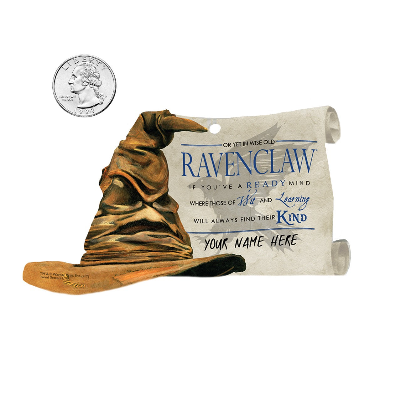 Harry Potter (Sorting Hat Ravenclaw – Personalized) Sorting Hat and Scroll-Shaped Acrylic Print ACPSORT272