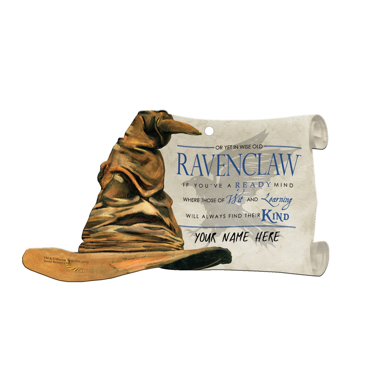 Harry Potter (Sorting Hat Ravenclaw – Personalized) Sorting Hat and Scroll-Shaped Acrylic Print ACPSORT272