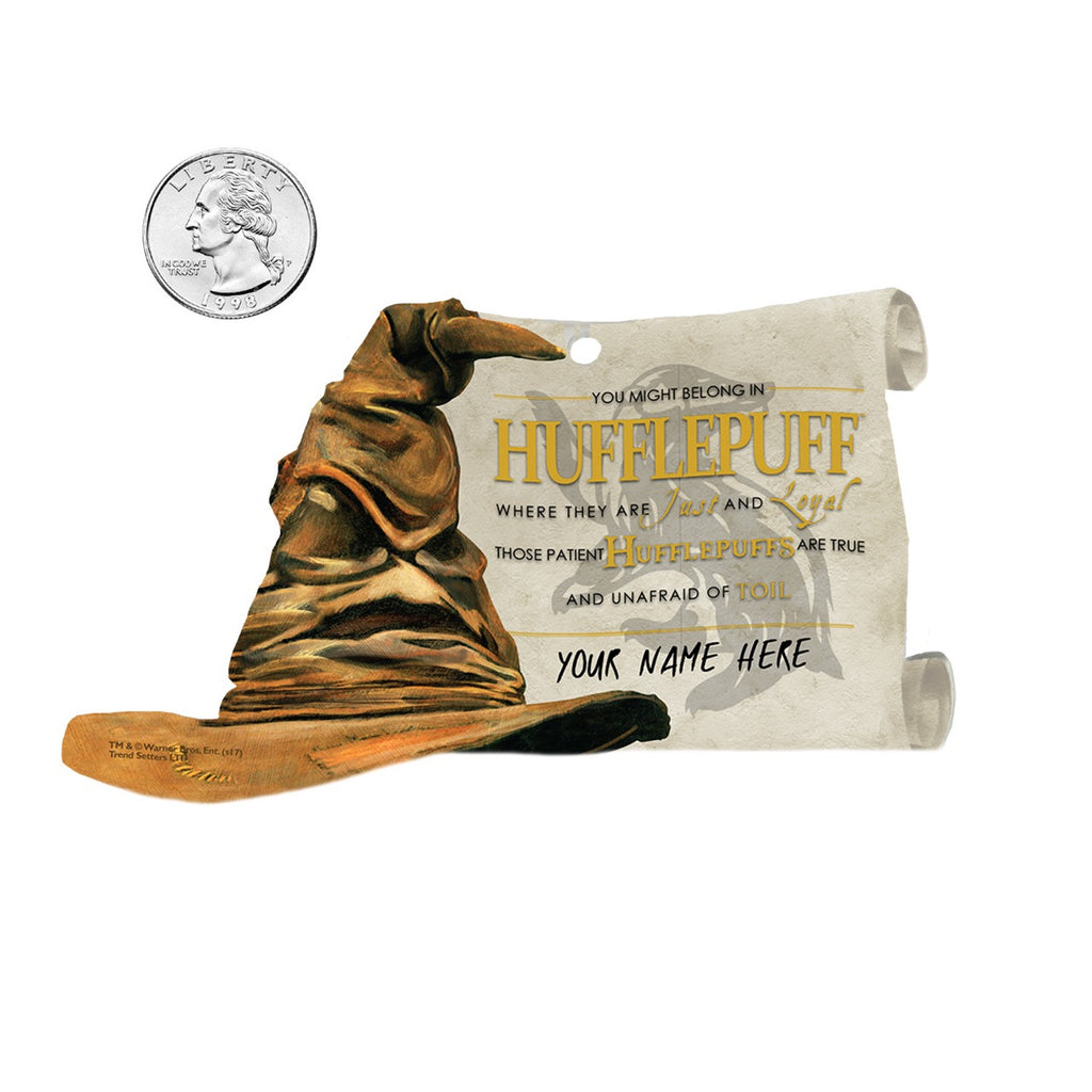 Harry Potter (Sorting Hat Hufflepuff – Personalized) Sorting Hat and Scroll-Shaped Acrylic Print ACPSORT273