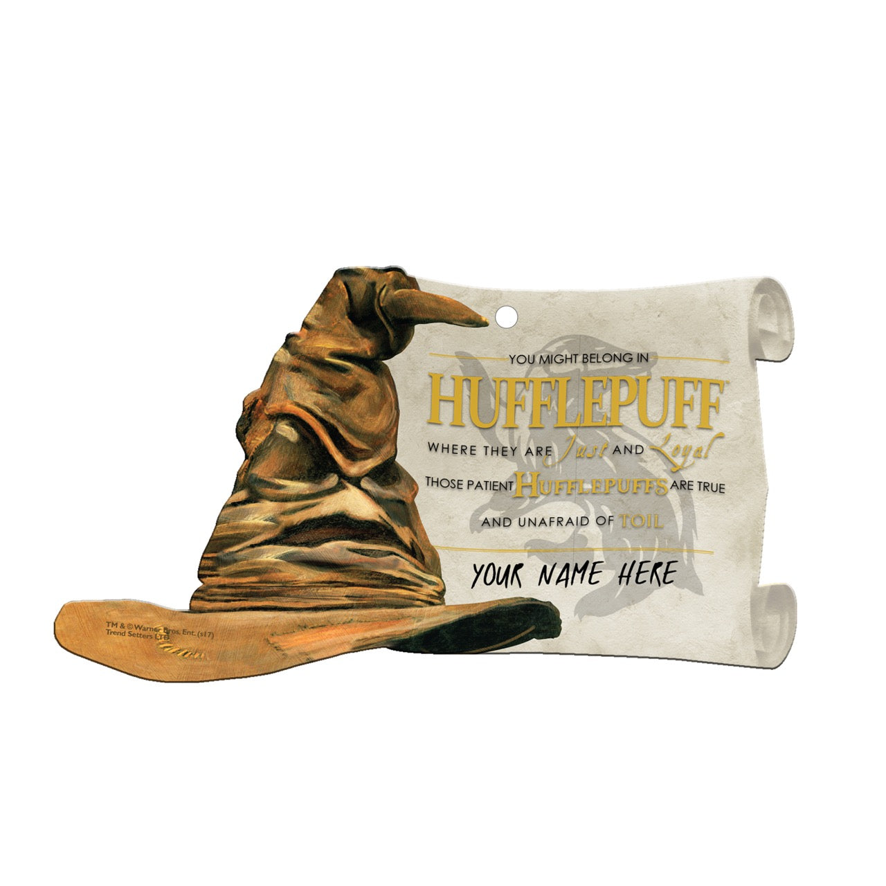 Harry Potter (Sorting Hat Hufflepuff – Personalized) Sorting Hat and Scroll-Shaped Acrylic Print ACPSORT273