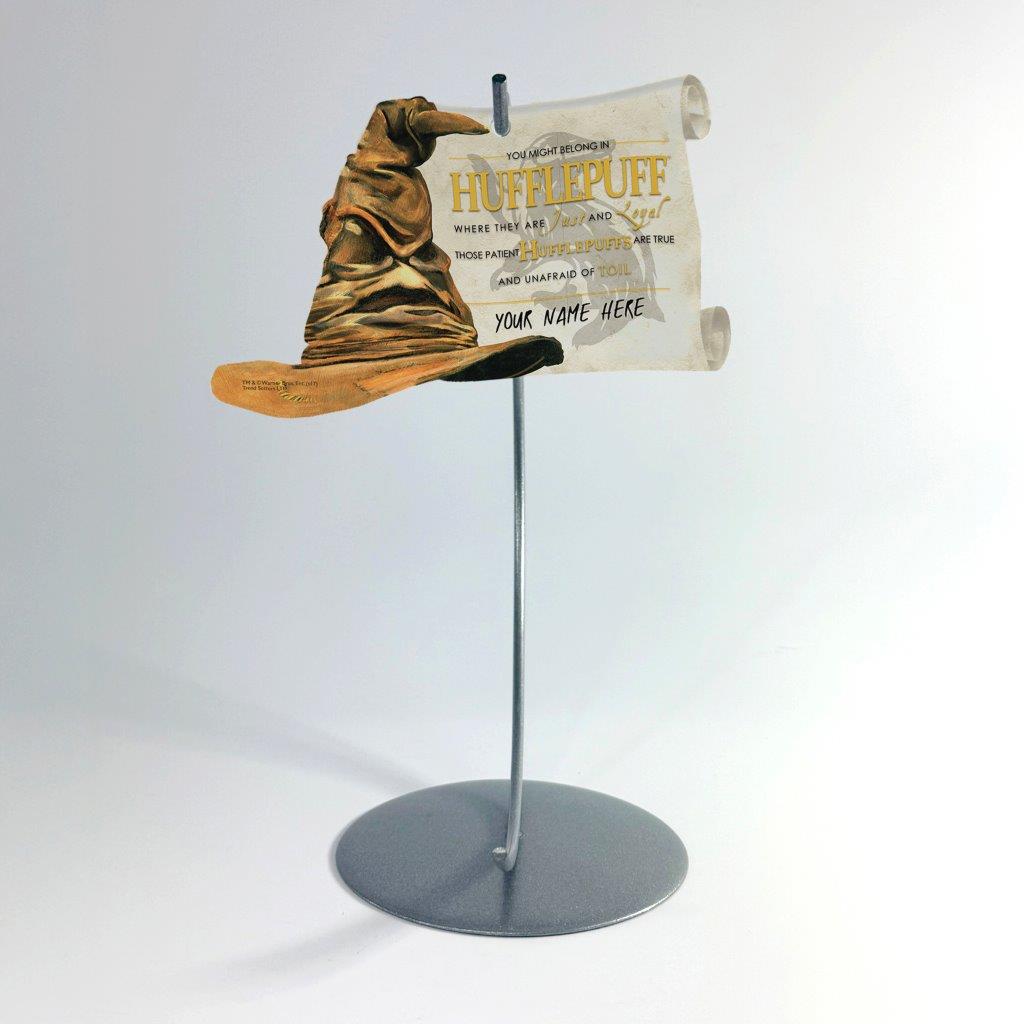Harry Potter (Sorting Hat Hufflepuff – Personalized) Sorting Hat and Scroll-Shaped Acrylic Print ACPSORT273