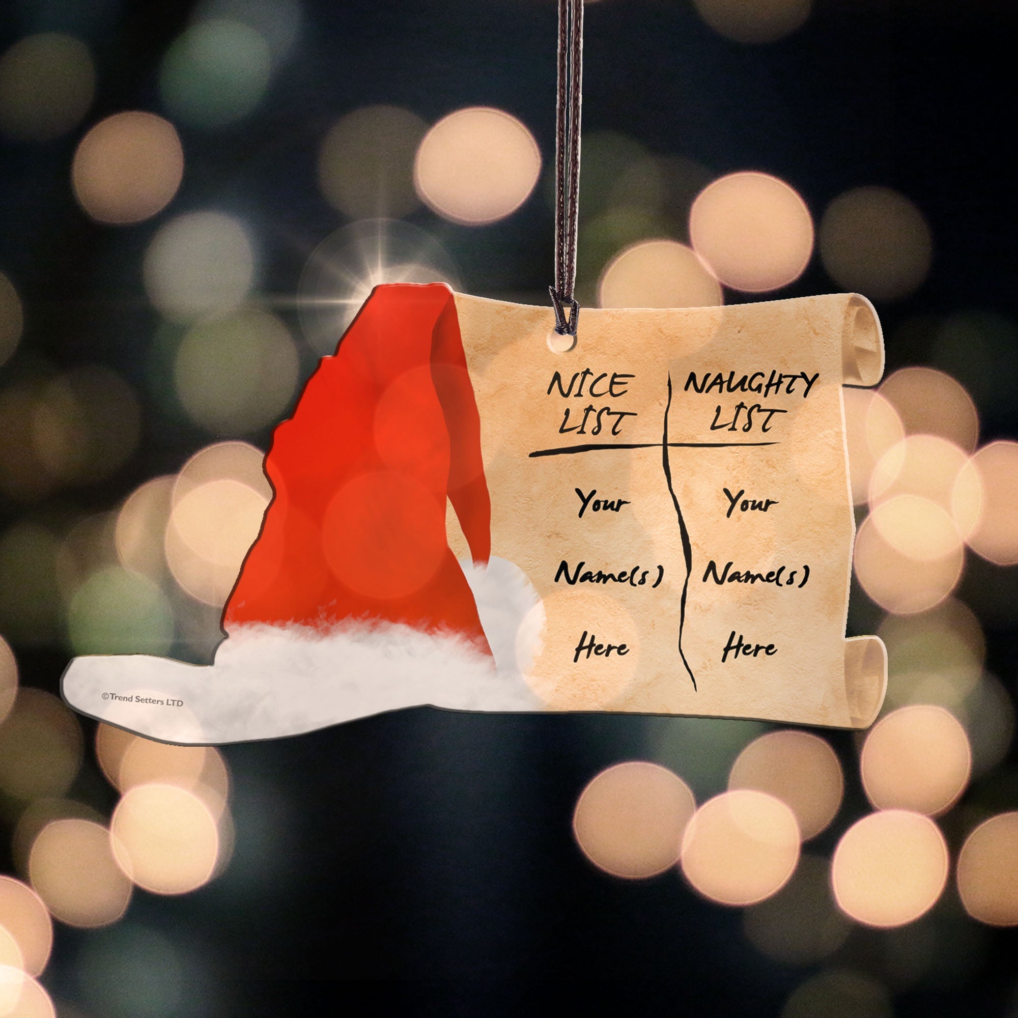 Christmas (Naughty and Nice - Personalized) Hanging Acrylic Print ACPSORT318