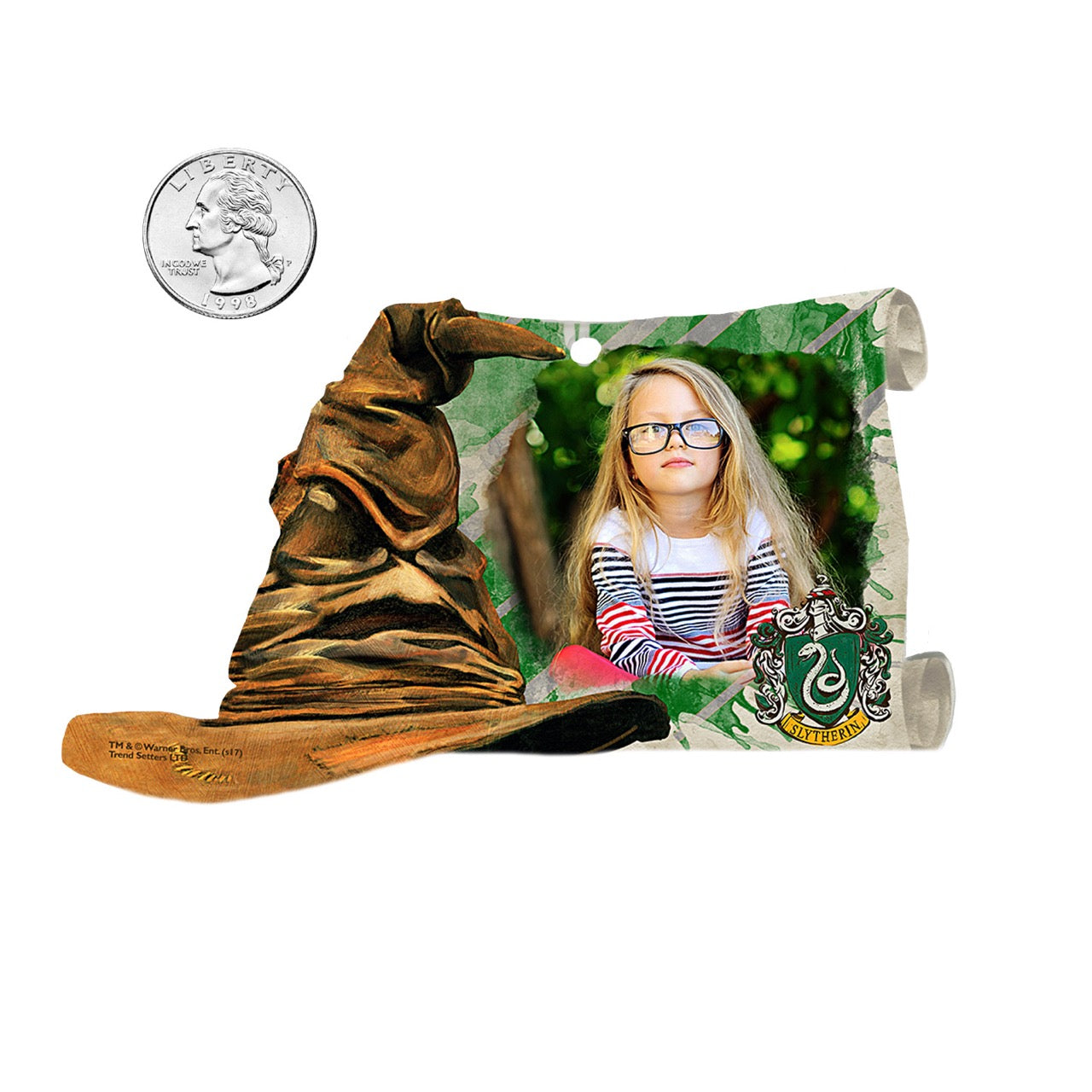 Harry Potter (Sorting Hat Slytherin Crest – Personalized Photo Upload) Sorting Hat and Scroll-Shaped Acrylic Print ACPSORTU275