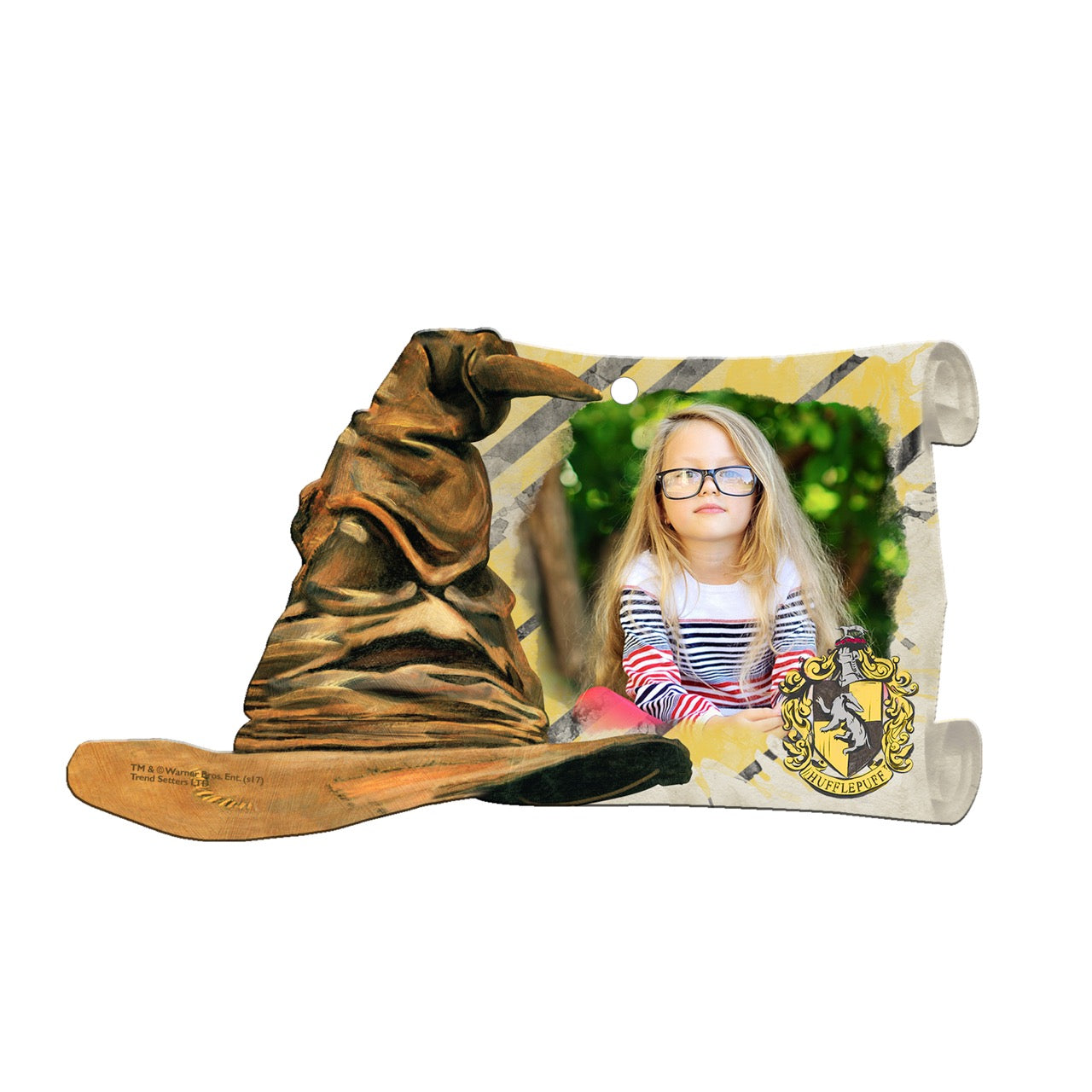 Harry Potter (Sorting Hat Hufflepuff Crest – Personalized Photo Upload) Sorting Hat and Scroll-Shaped Acrylic Print ACPSORTU277