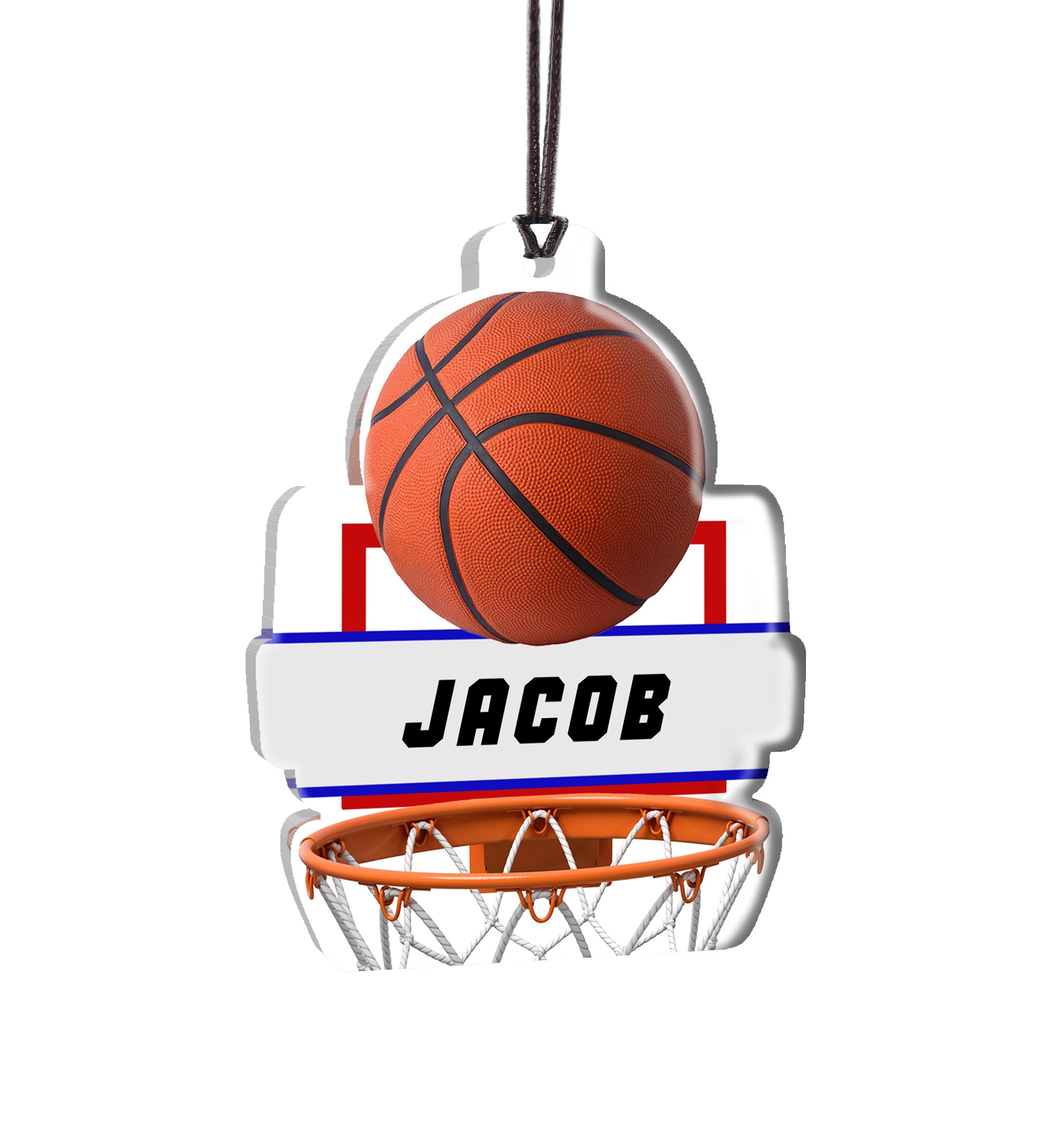 Sports Collection (Basketball Hoop - Personalized) Hanging Acrylic Print