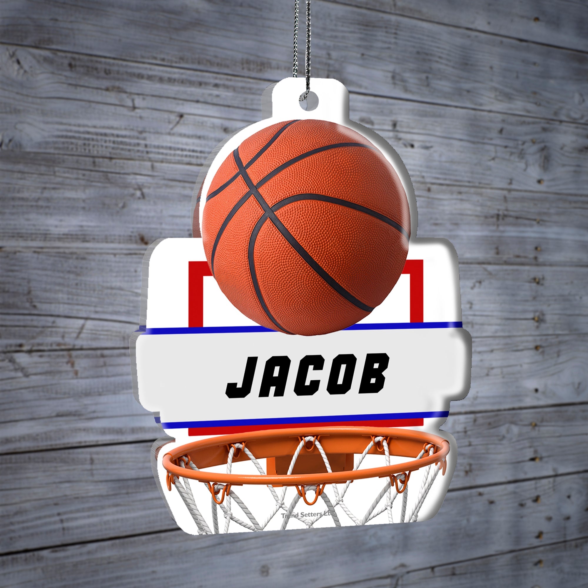 Sports Collection (Basketball Hoop - Personalized) Hanging Acrylic Print