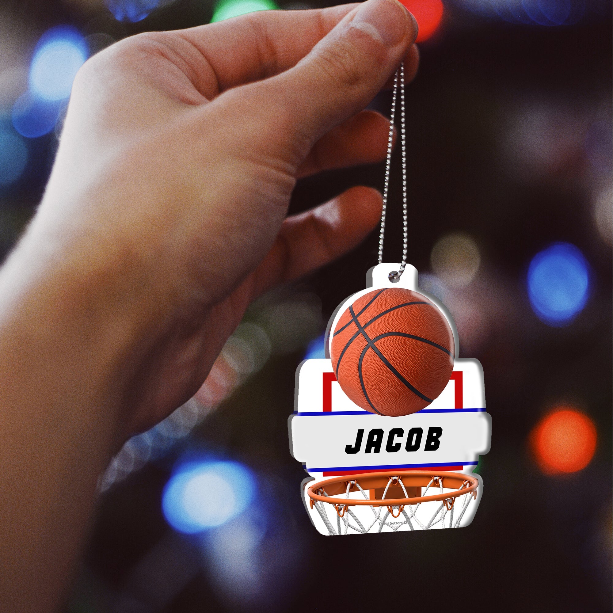 Sports Collection (Basketball Hoop - Personalized) Hanging Acrylic Print